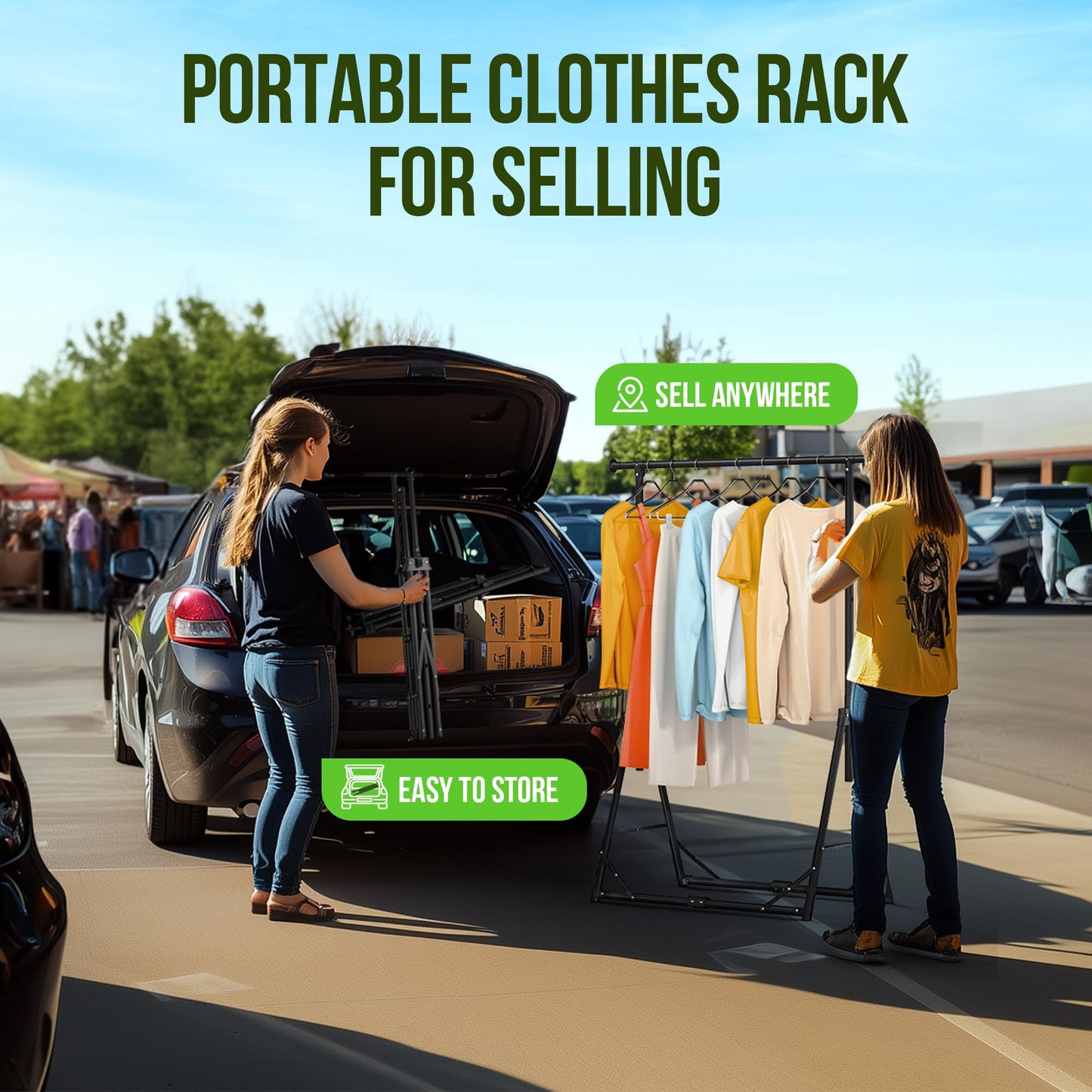 MAXLEAD HOME Clothes Rack Foldable Clothing Rack, 64.5''H Collapsible Garment Rack with 4 levels Adjustable Height, Portable Coat Rack for Travel, Camping, Drying, RV, Indoor, Outdoor, Easy Assemble