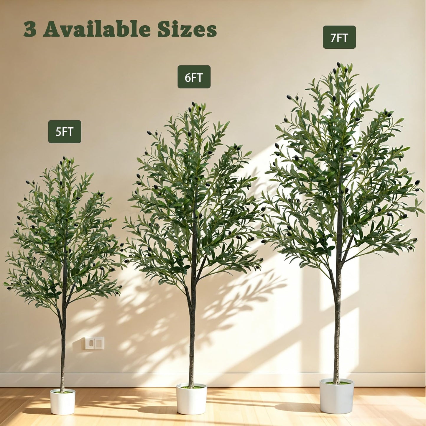 6FT Artificial Olive Tree,Artificial Plants Indoor,Faux Olive Tree Indoor with Natural Wood Trunk and Realistic Leaves and Fruits for Home Office Decor