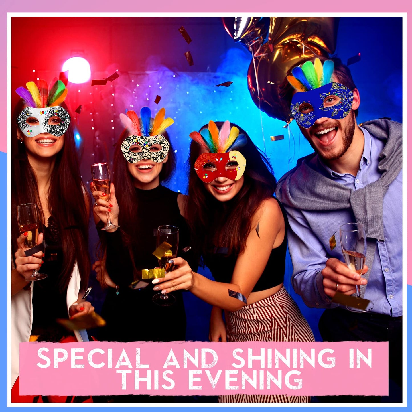 Leyndo 24 Pack Paper Mache Mask Masquerade Mask and Gem Stickers Mardi Gras Blank to Decorate Self Adhesive Sticker White Craft