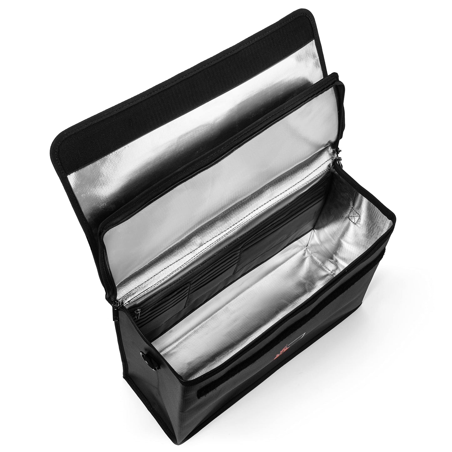 Vivodox Fireproof Document Bag - Large (17" x 12" x 6") Fireproof Waterproof Storage for Binders, Legal Size Documents and Valuables, Heavy Duty Lightweight Briefcase for Home or Office