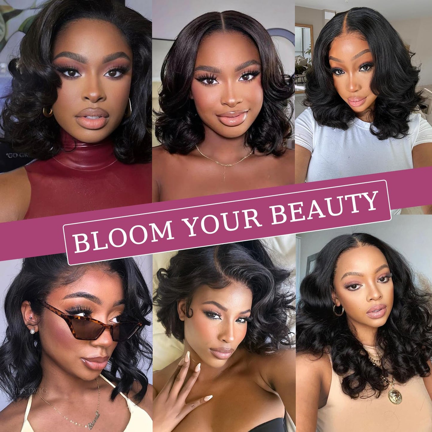 Body Wave Bundles Human Hair 4 Bundles 12 Inch 12A Human Hair Bundles 100% Unprocessed Brazilian Virgin Hair Quick Weave Deals Human Hair Natural Black Color (12/12/12/12, 4 Bundles)