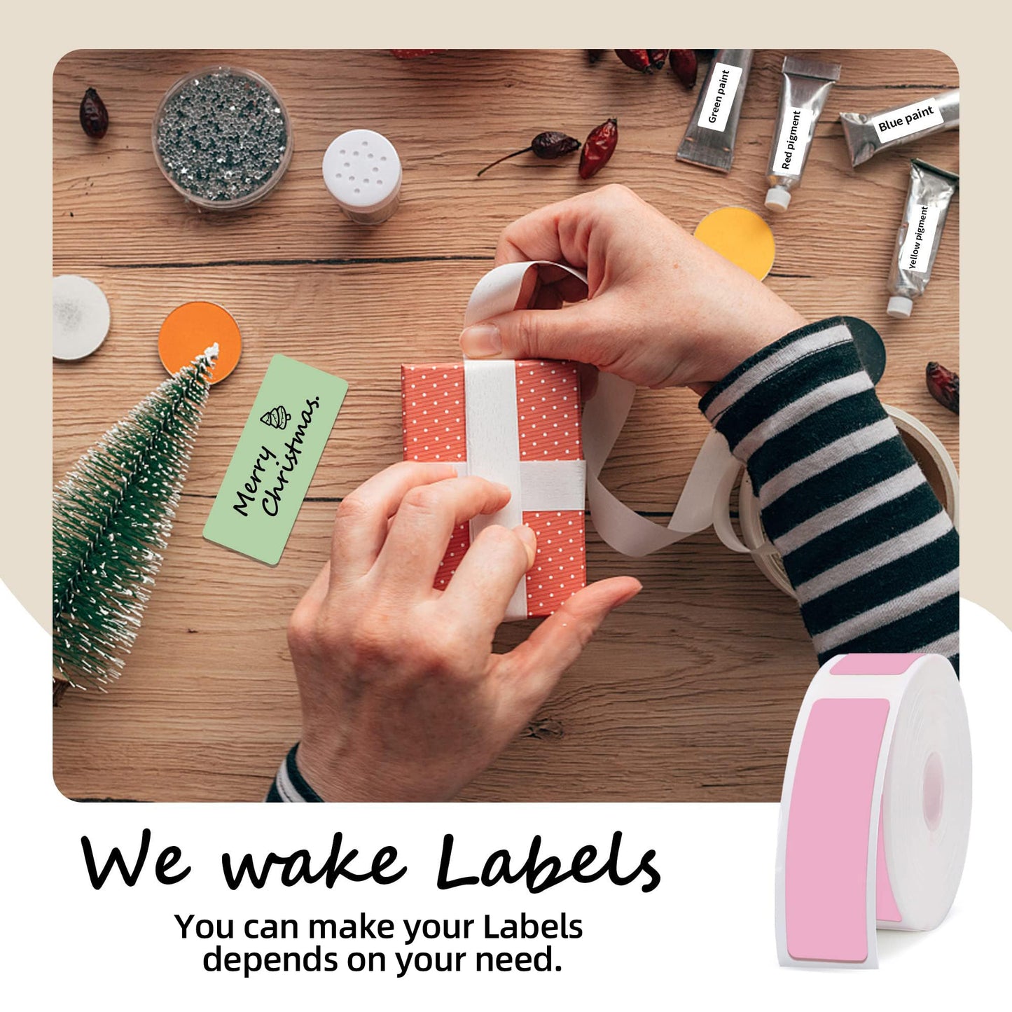 Thermal Labels Maker Tapes for D11/D110/D101 Printer,0.47" X 1.57" (12 X 40mm),160 Labels/Roll,5 Rolls(800 Pieces),Multi-Purpose Adhesive Labels for Home Office Small Business Address School