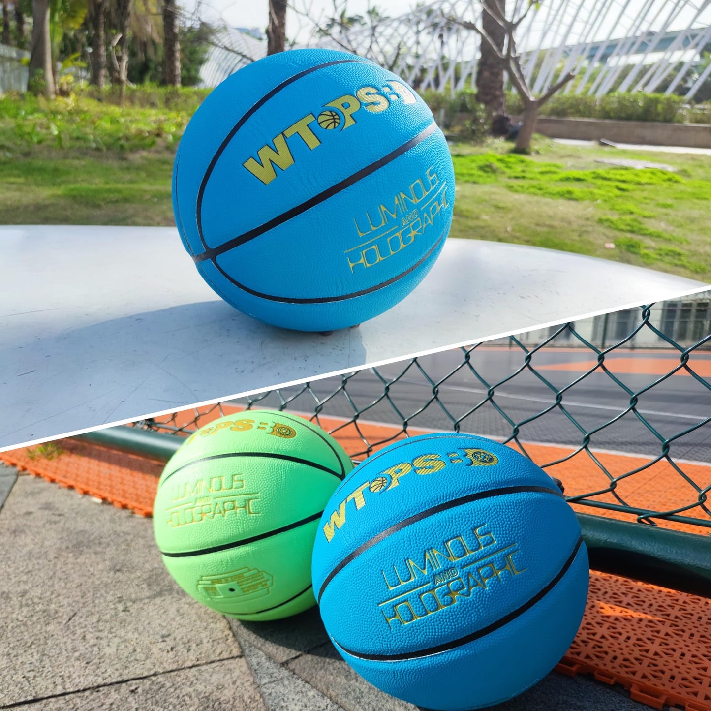 WTOPSBO Glow in The Dark Basketball Size 6 Blue