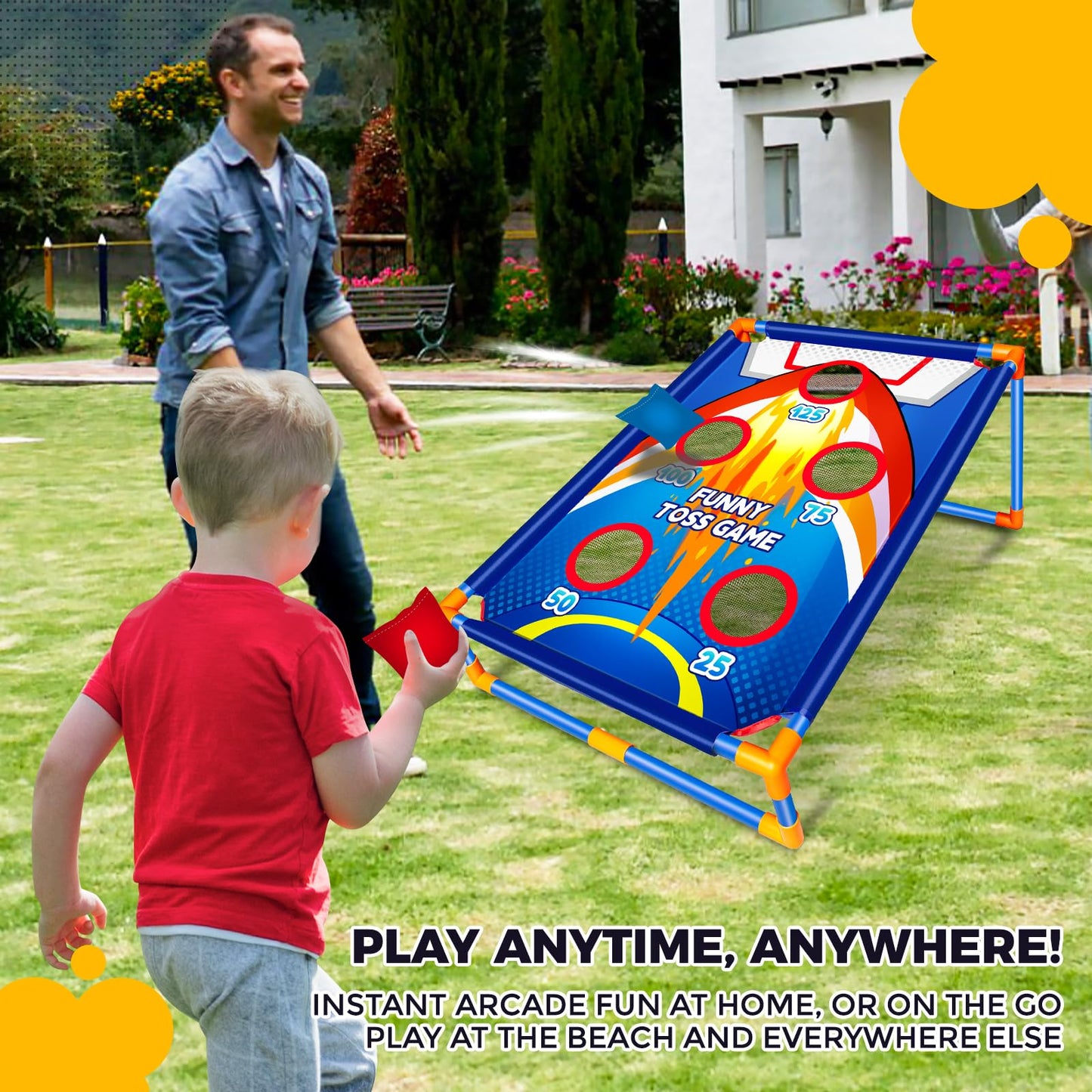 Bean Bag toss Game for Outdoor Activities, Bean Bag toss Toy for 3 4 5 6 7 8 Years Old Boys Girls, Ideal Gift 3-8 Years Old Kids Birthday Christmas