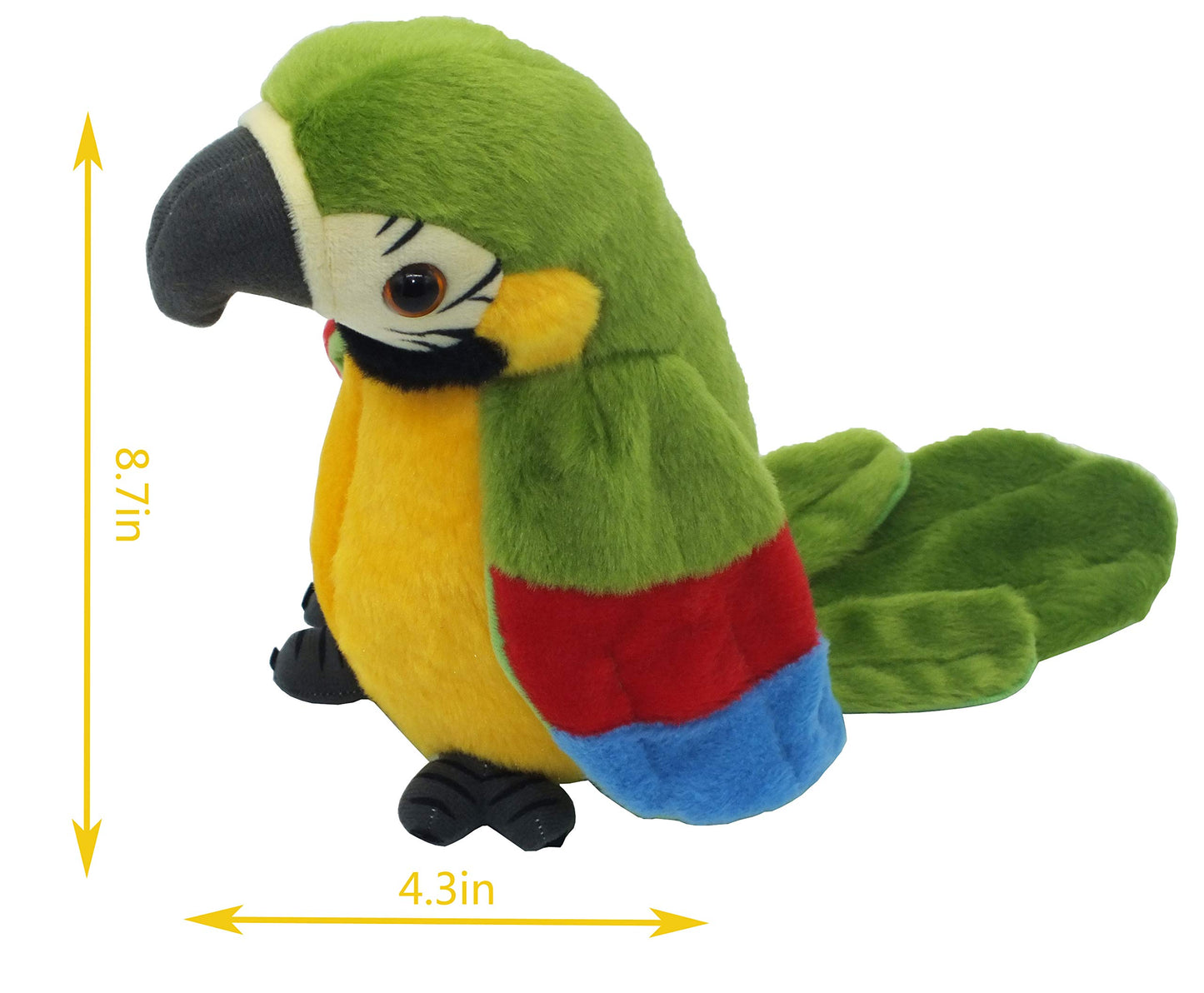 QDD Talking Parrot Repeats What You Say Mimicry Pet Toy Plush Buddy Parrot Children Gift (Green)