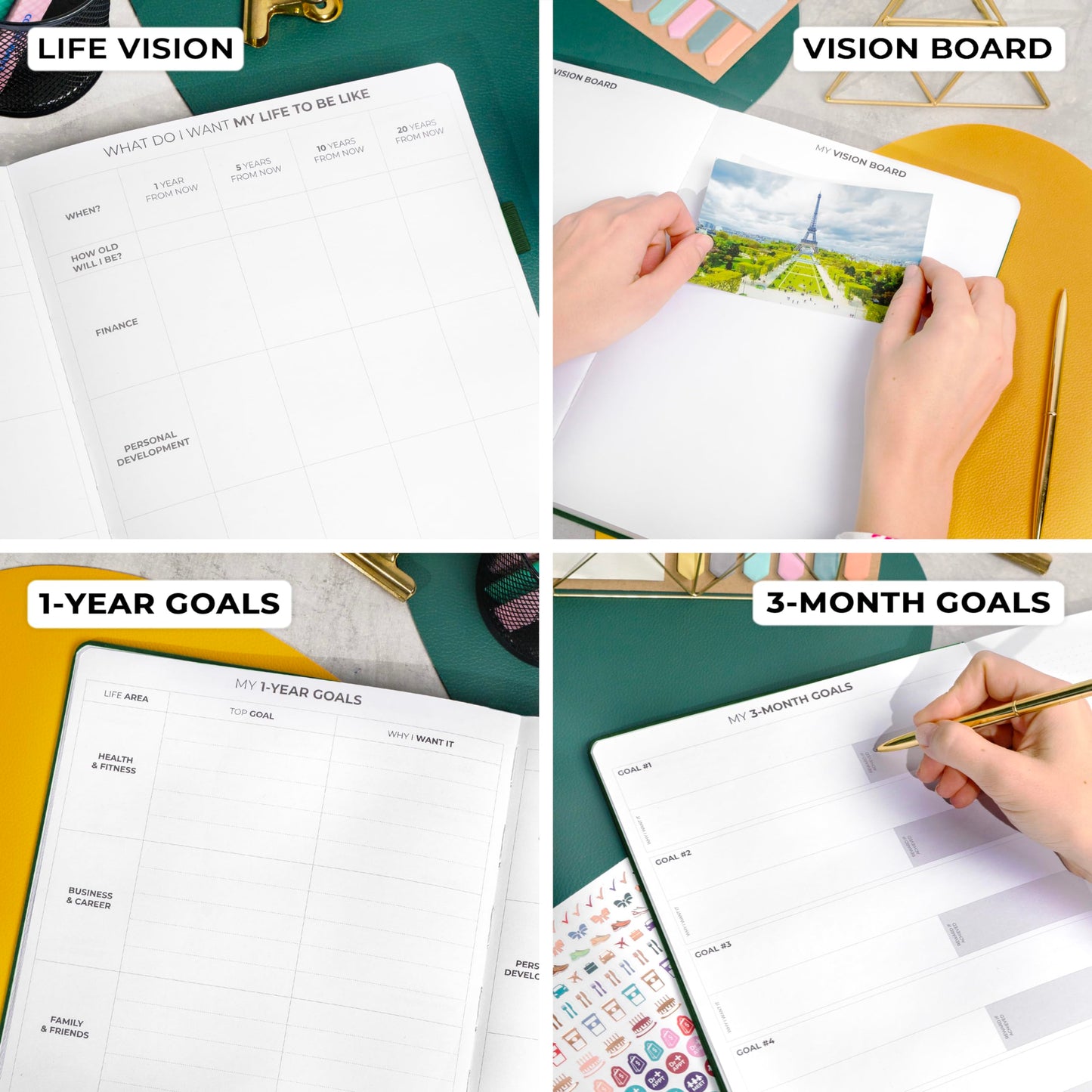 Clever Fox Planner Pro Premium Edition– Luxurious Weekly & Monthly Planner + Budget Planner Organizer for Productivity & Reaching Goals, Undated, A4 Hardcover + Keepsake Box, Lasts 1 Year, ForestGreen