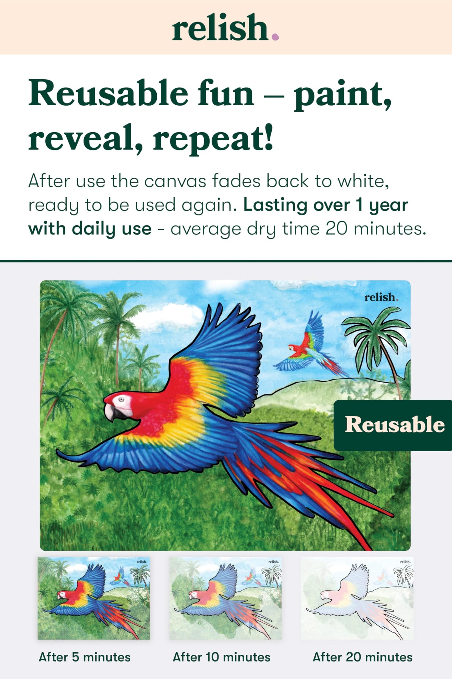 Relish Magnificent Birds Aquapaints - Pack of 5 Reusable Water Painting Alzheimer’s & Dementia Activities, Products & Aids for Elderly