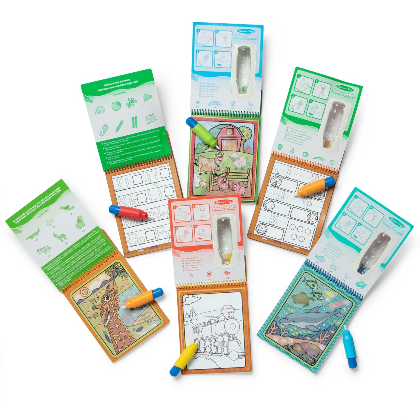 Melissa & Doug Water Wow! Bundle 6-Pack: Animals, Vehicles, Alphabet, Numbers, Safari, Under the Sea