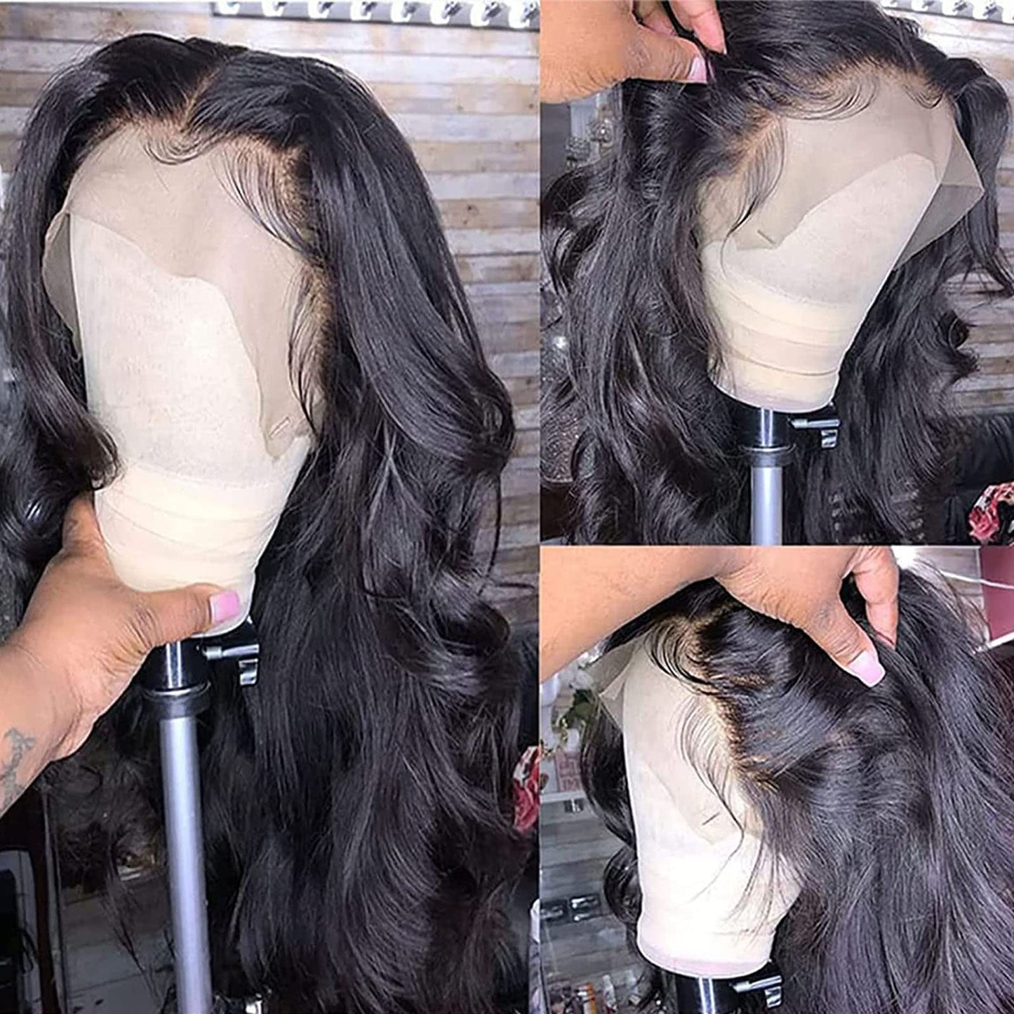 VTAOZI Body Wave Lace Front Wigs Human Hair Pre Plucked 13x4 Lace Frontal Wigs Human Hair for Black Women 180% Density Brazilian Glueless Wigs Human Hair 22 Inch