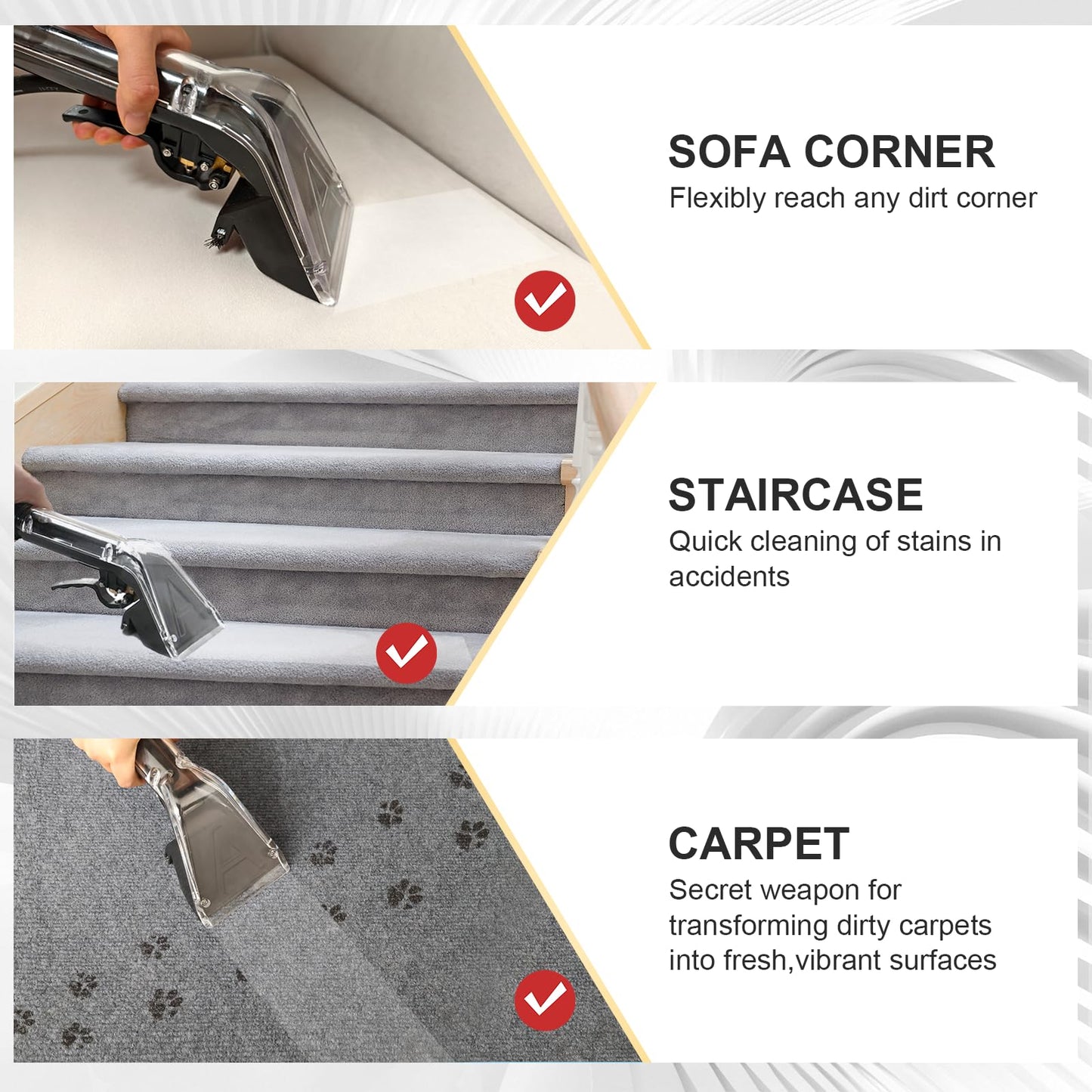 Upholstery Attachment Compatible with Rug Doctor Mighty Pro,X3,Wide Track Carpet Cleaner,Upgrade Metal Trigger,12ft Hose,Clean Carpet,Stair, Mattresse,Remove Dirt and Odor,2-Year Warranty