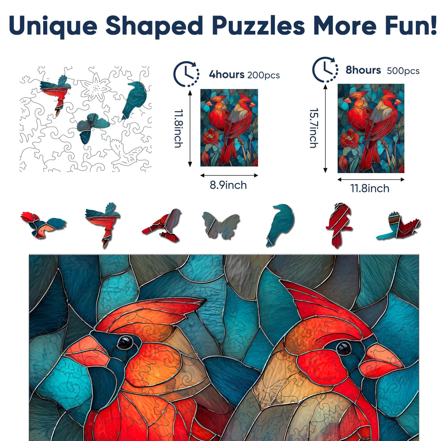 BODHIPNJOY Glass Bird 500 PCS