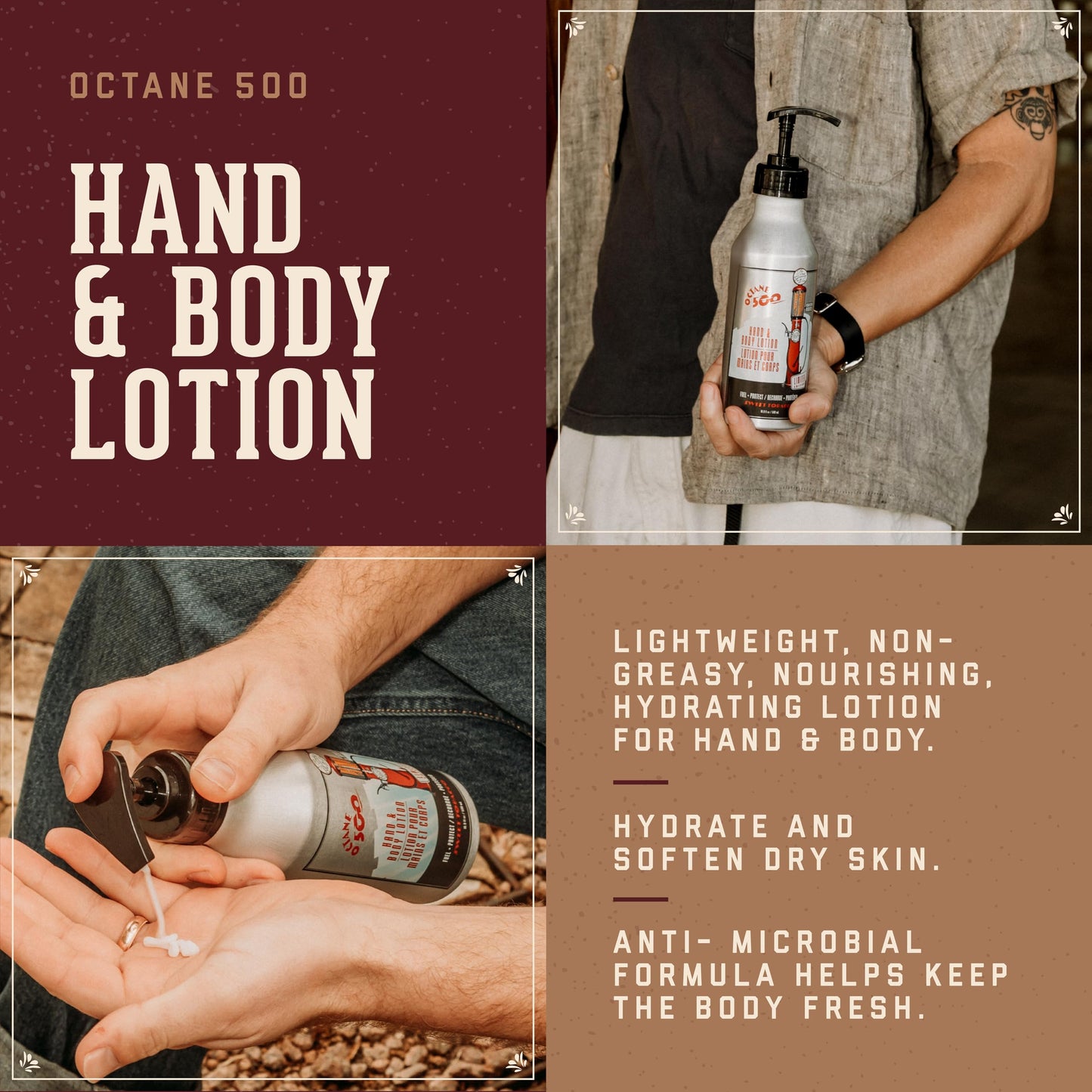 18.21 Man Made Octane 500 Sweet Tobacco Hand & Body Lotion, 16 fl. oz.