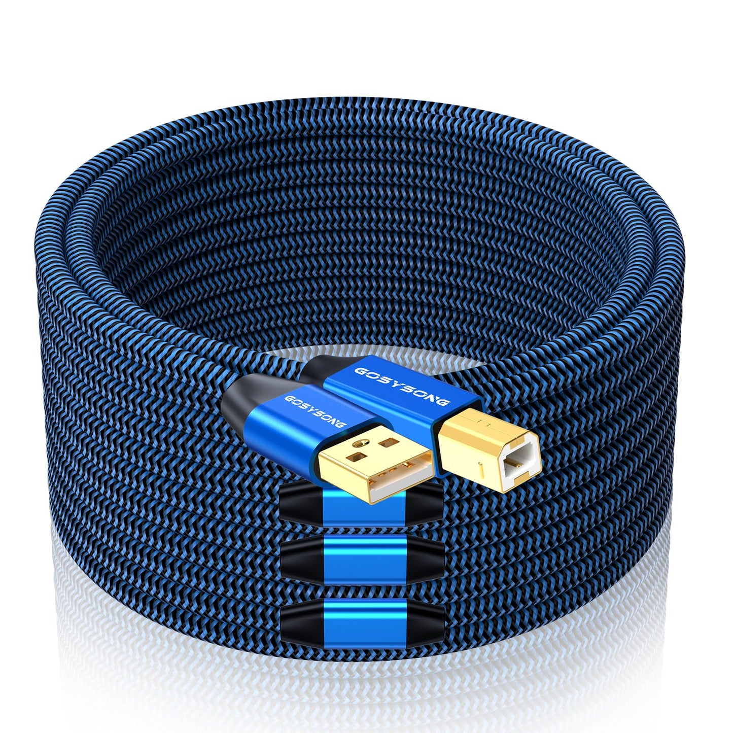 GOSYSONG 100ft Active USB 2.0 Cable, Type A to Type B, High Speed Printer Cable Compatible with HP, Canon, Dell, Epson, Xerox and More
