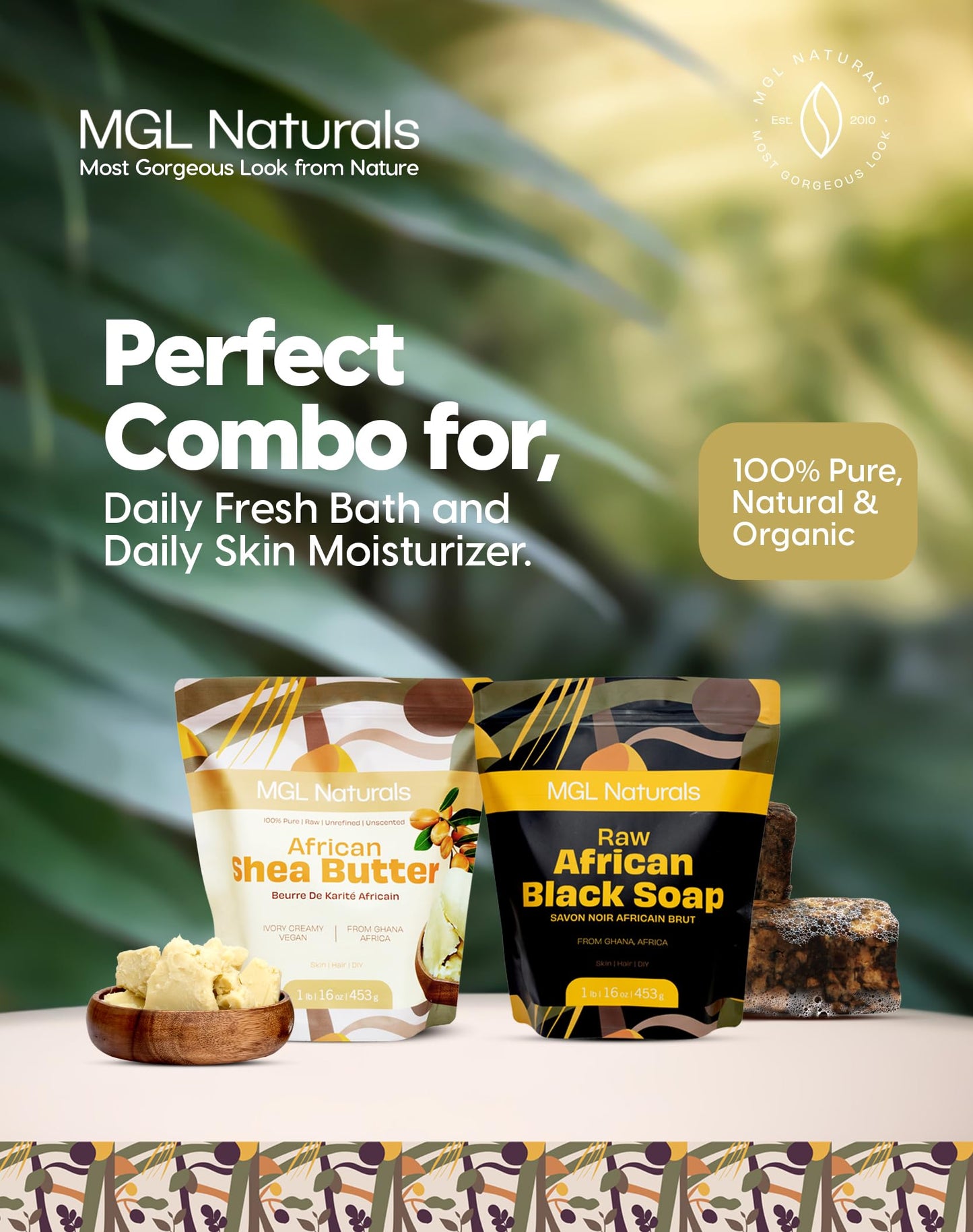 MGL Naturals Raw African Shea Butter Ivory 5 lb bulk, 100% Pure, Raw and Unrefined. Nourish and moisturize. Use alone or DIY recipes. From Ghana, Africa. (5 lb)