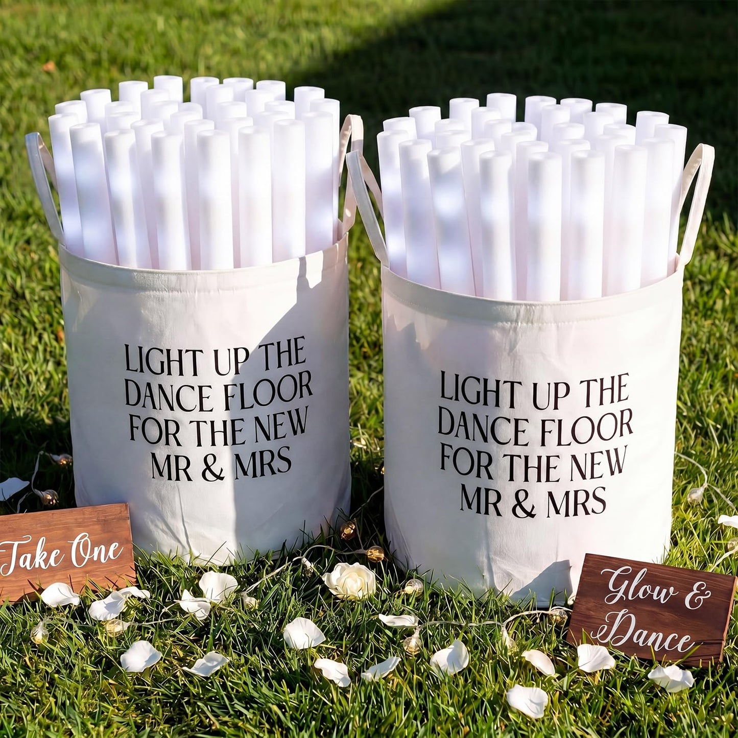 Yungyan 2 Pcs Wedding Baskets with Handles 12 Inch White Large Glow Sticks Storage Baskets for Glow Sticks Flowers Flip Flops Trug for Wedding Picnics Decoration Party Favors Gift Garden