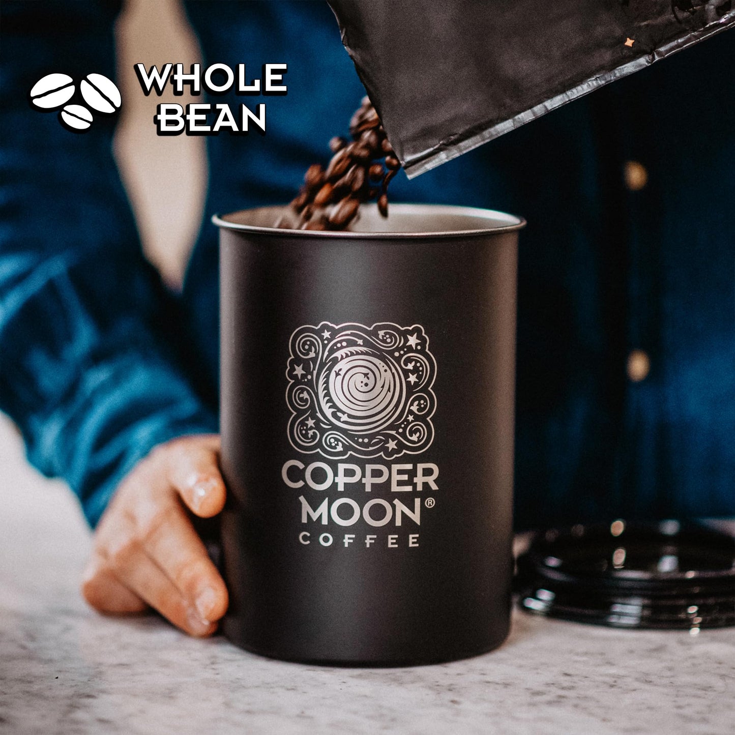 Copper Moon Whole Bean Coffee, Dark Roast, Sumatra Blend, 5 Lb