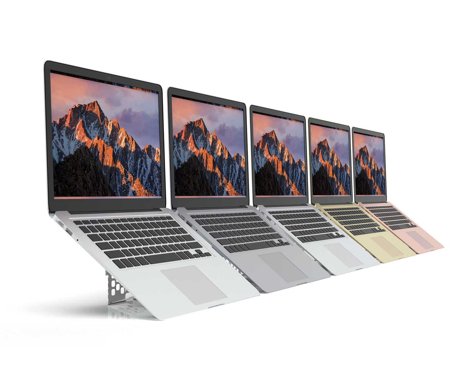MAJEXTAND Paper-Thin Stand for MacBook, Laptop Riser, Slim Portable Ergonomic Ventilated Stand, 6 Adjustable Heights from 2.1" to 3.6", Compatible with Laptops Up to 18”, US Patented (Black)