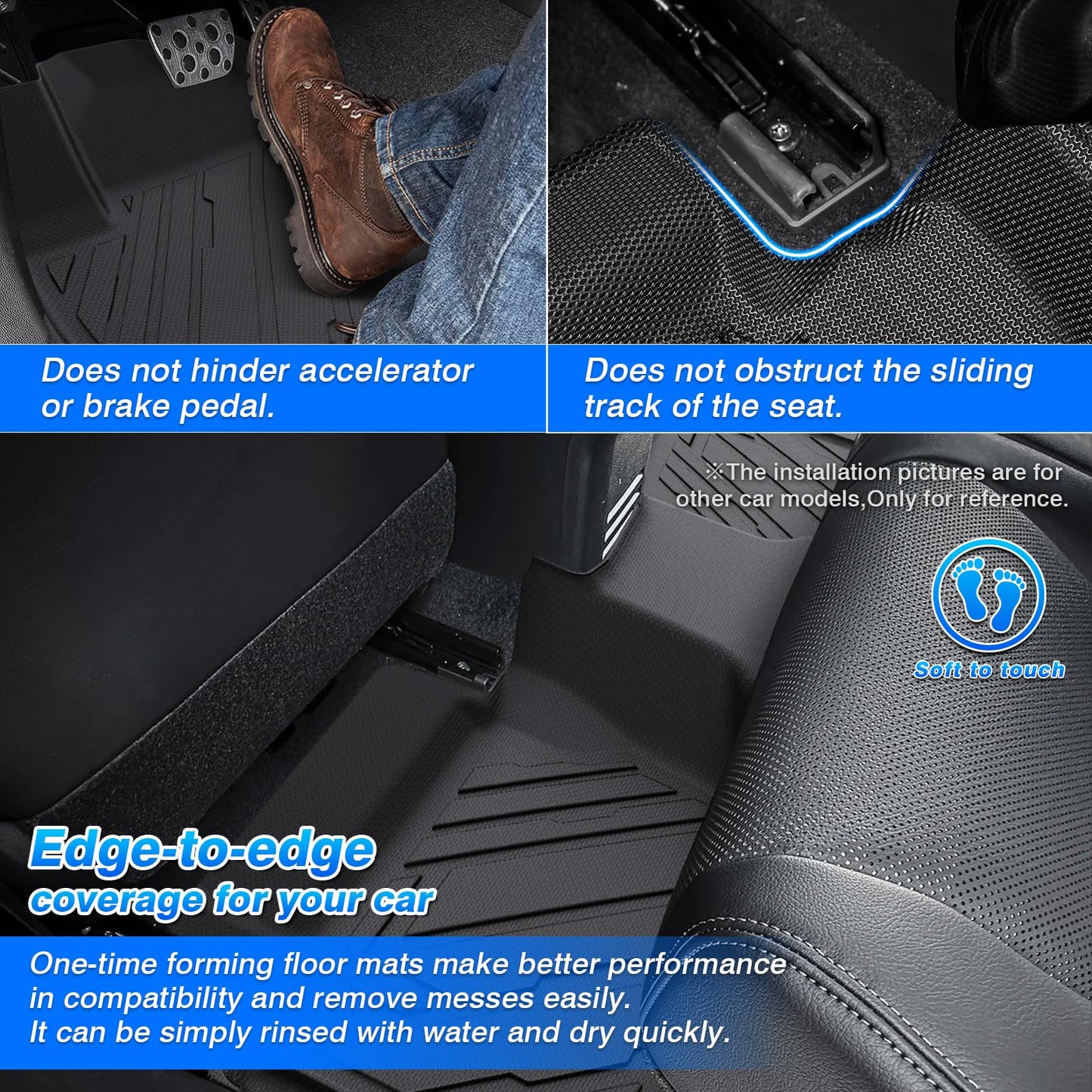 Floor Mats for Toyota Tacoma 2024 2025 2026 Double Cab Auto Tran(Not fit Hybrid), All Weather Floor Mat for Tacoma Accessories, Heavy Duty Tacoma TRD/SR/SR5/limited Car Mats, Car Accessories