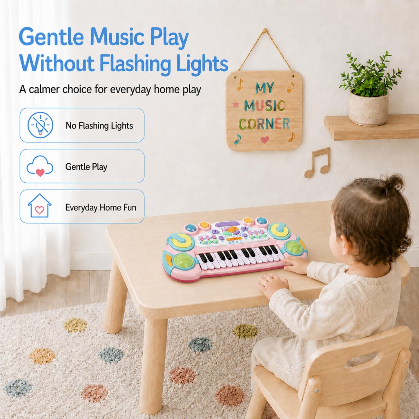 Cozybuy Toddler Piano Toy Keyboard, 24 Keys Toy Piano for Baby, Multifunctional Baby Pianos Girl Toys Kids Pianos Keyboard Toys for Toddlers, Birthday Christmas for 1-6 Years Old Boys Girls Gifts