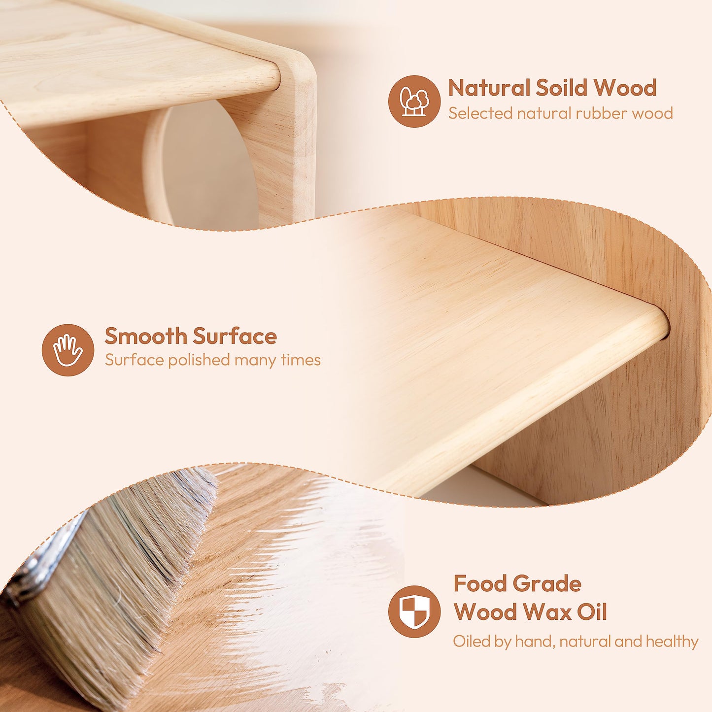 Woodtoe Montessori Weaning Table and Chair Set, Adjustable Toddler Table and Chair, Solid Wood Activity Table, Ideal for Learning, Mealtime and Play, Montessori Furniture for Baby Kids Boys Girls 1-3