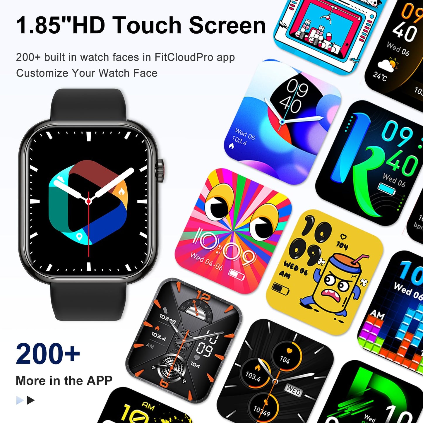 Smart Watch for Men Women Fitness: Waterproof Make/Answer Call Smart Watches for Men Digital Mens Watches Running Step Tracker Smartwatch Android Phones iPhone Samsung Compatible Heart Rate Monitor