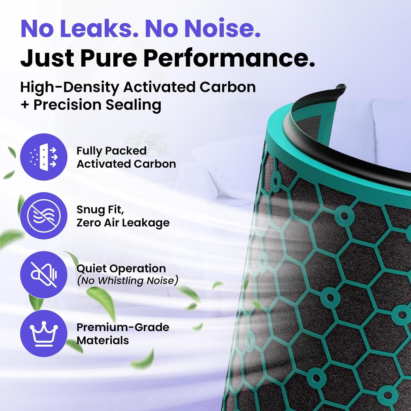 TP04 Replacement Filter | 360° Combi Glass HEPA & Activated Carbon Filter | Compatible with Dyson HP04, TP04, DP04, TP05, DP05 Air Purifi-er | Perfect Fit & Reliable | Easy to Install