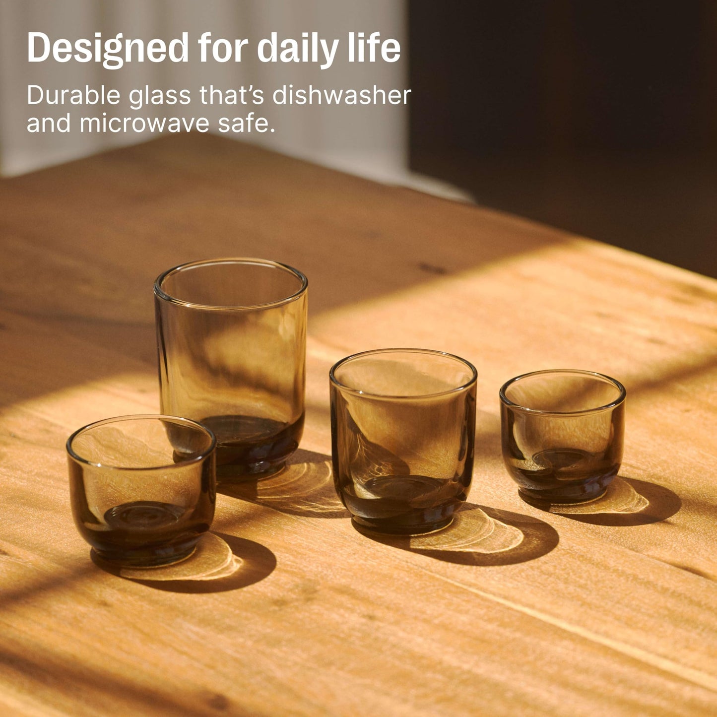 Fellow Pirch Cortado Glasses 4.5 oz Artisanal Cups, Set of 2, Dishwasher Safe Coffee Glasses for Espresso Drinks & Latte Art – Smoke