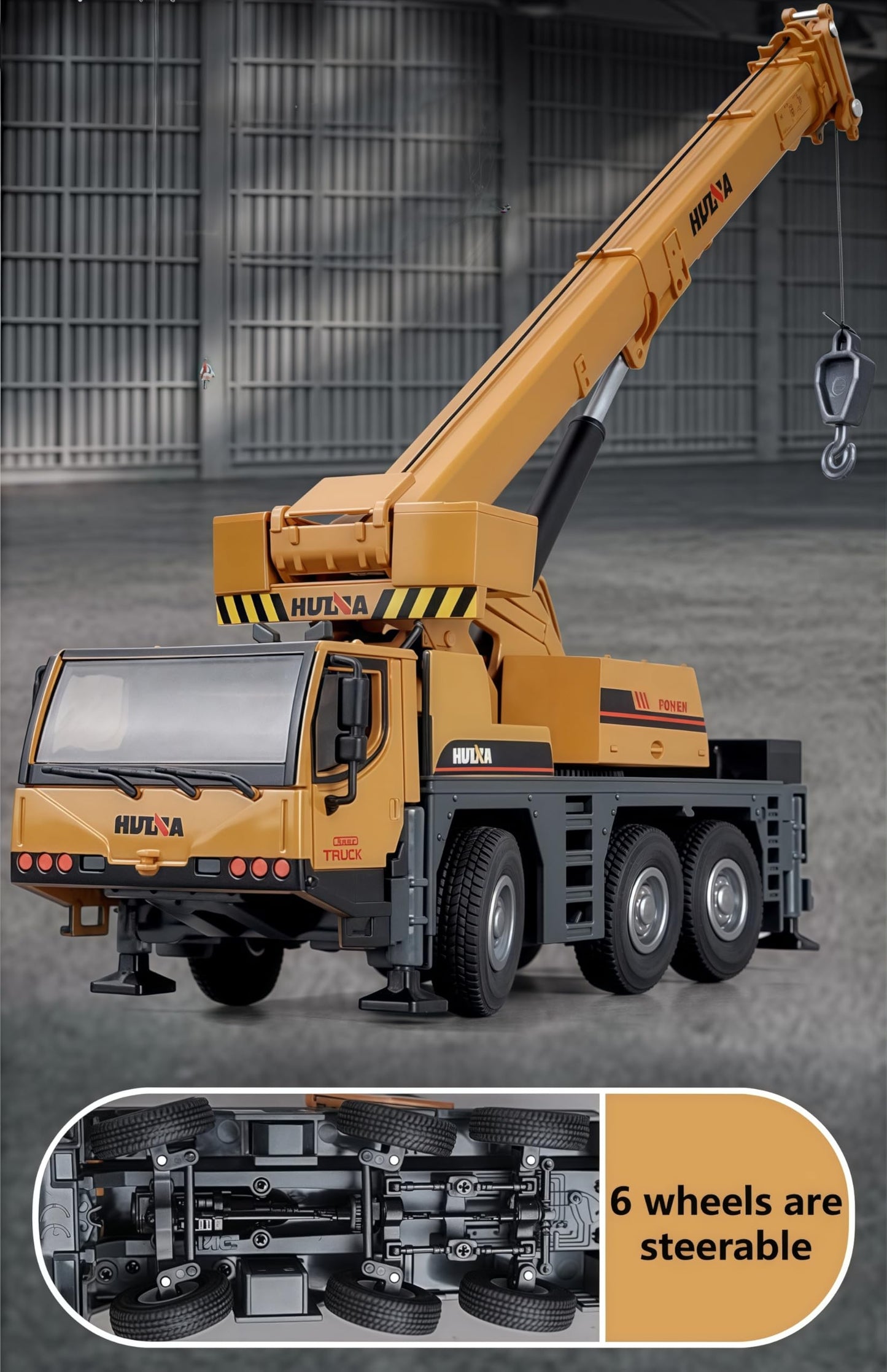 Gemini&Genius 1/50 Scale Auto Crane Toys, Mobile Crane Truck Construction Vehicle, Alloy Boom Truck Engineering Car Models, Great Gifts, Collection, Cake Topper, Room Decoration for Kids