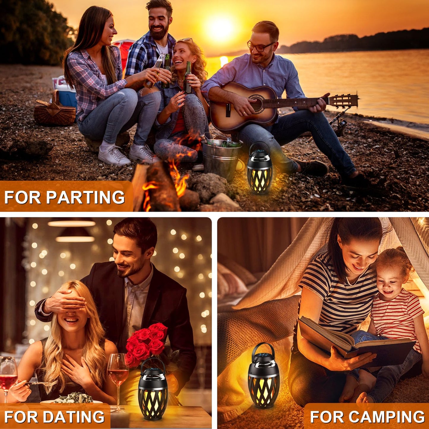 Xpoovv Gifts for Men,Outdoor Speakers Bluetooth Waterproof with LED Torch, Gadgets for Men 2024 Birthday Gifts for Men with Stakes/Poles/Hook Loud Sound 24H Playtime for Patio/Party/Camping