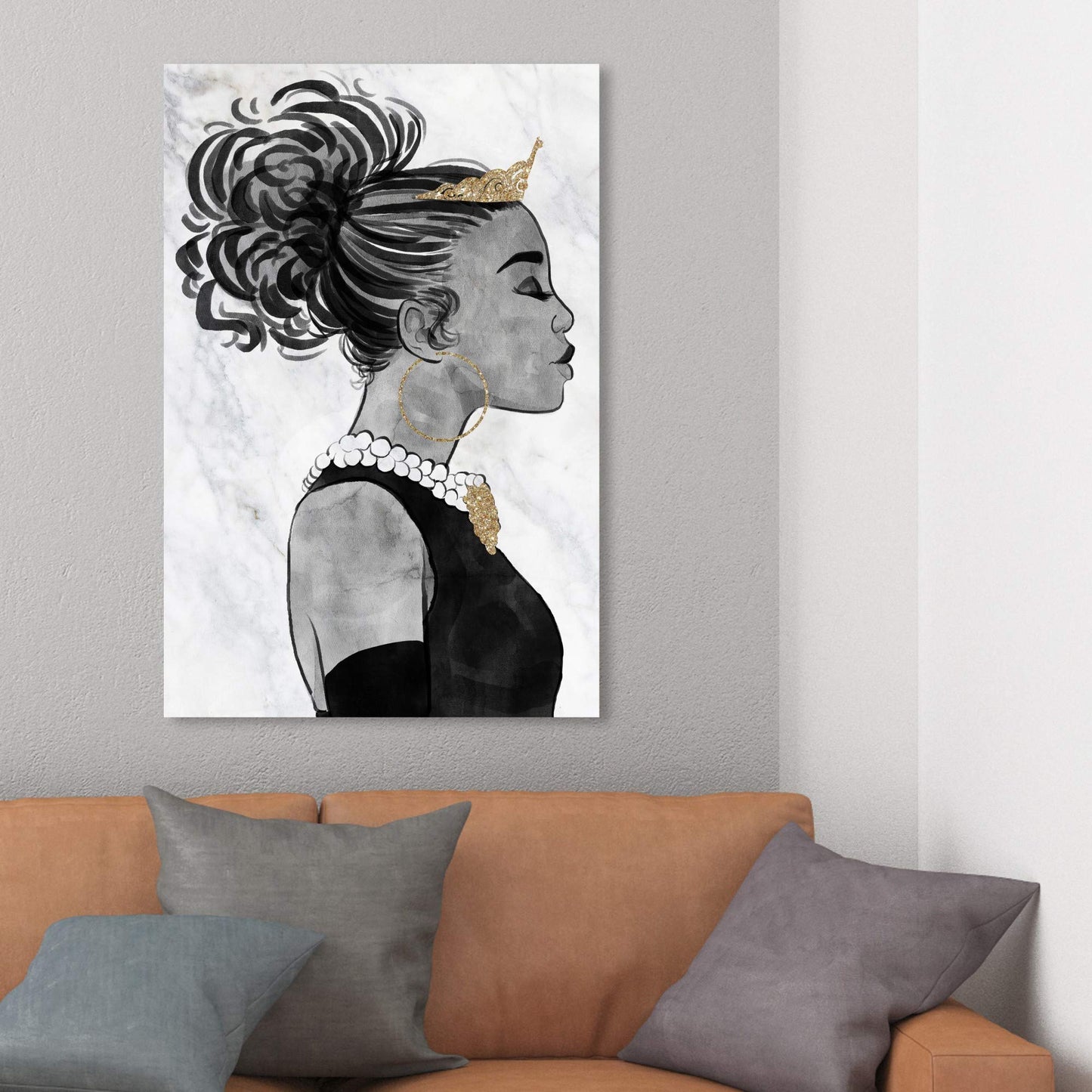 Wynwood Studio Fashion and Glam Wall Art Canvas Prints 'The Classic Look' Portraits Home Décor, 24" x 36", Black, Gold