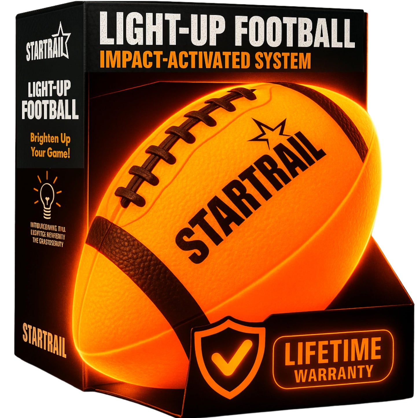 TOMLEON Light Up Football - Glow in The Dark Ball - NO 6 - Outdoor Sports Birthday Gifts for Boys 8-15+ Year Old - Kids Teenage Youth Gift Ideas Activity - Boy Toys Stuff Ages 8 9 10 11 12 13 14 15