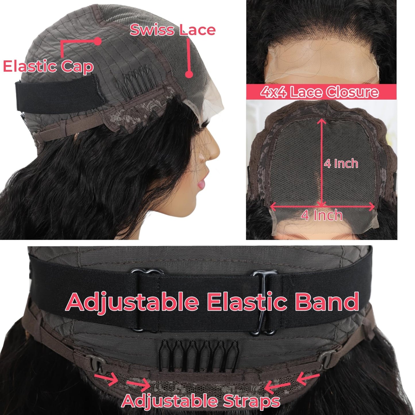 Jasperel Deep Wave Lace Front Wig Human Hair Hd Transparent Lace Front Wigs for Black Women Wet and Wavy Glueless Wigs Curly Human Hair Pre Plucked Bleach Knots Natural Color 22 Inch