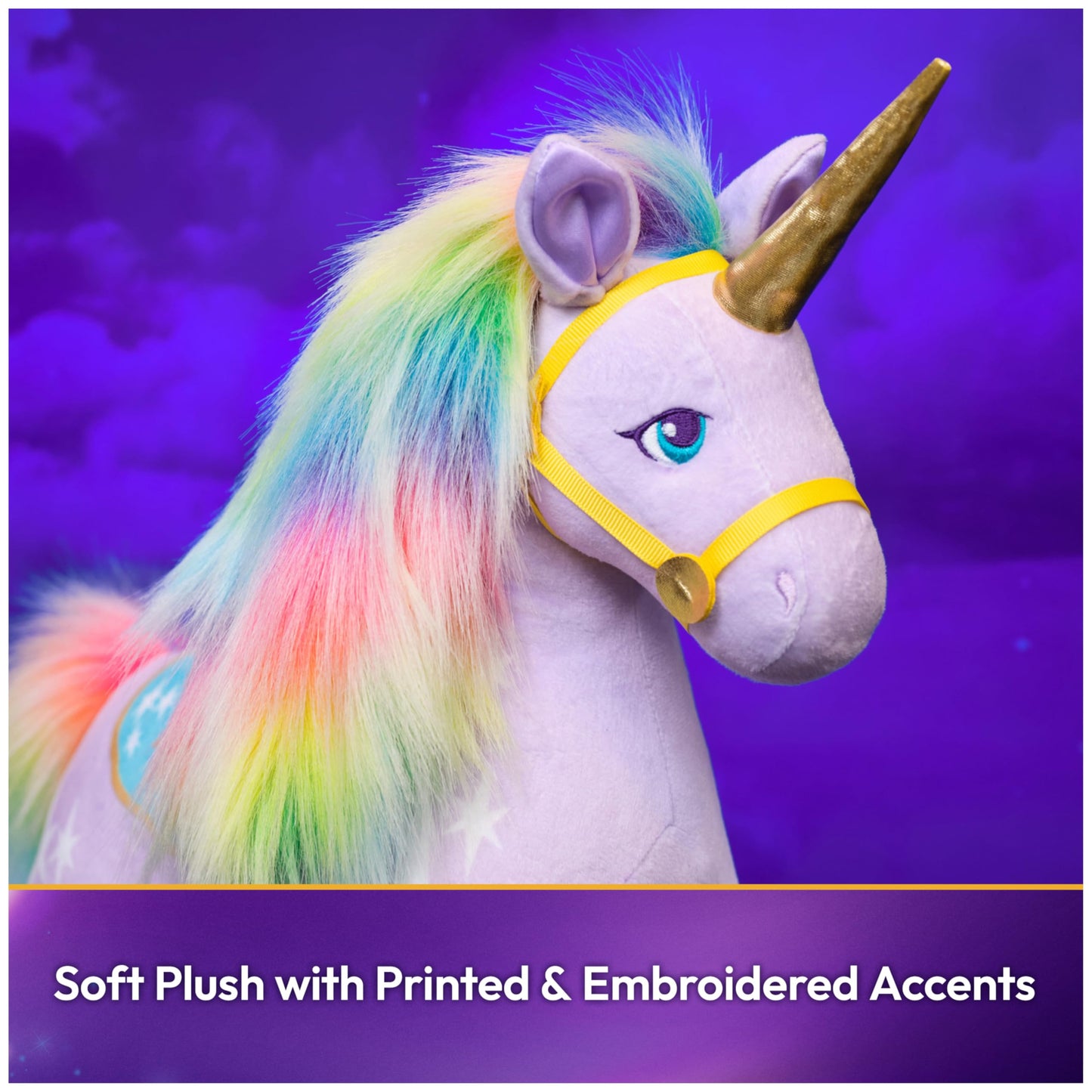 Unicorn Academy Official Wildstar Plush Toy, Unicorn Stuffed Animal, Unicorn Toys for Girls Ages 1 & Up, Purple, 15”