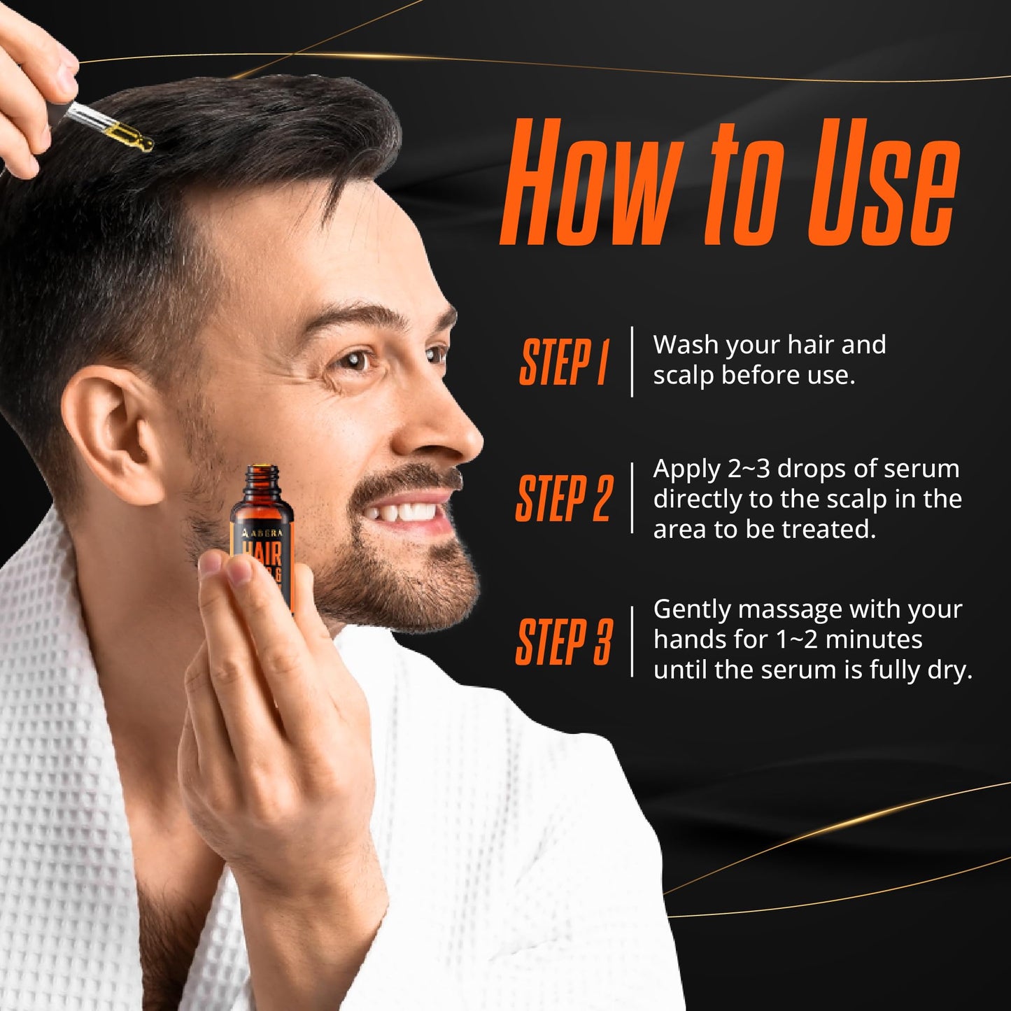 Abera Hair Growth Serum for Hair Loss, Natural Hair Regrowth Treatment for Hair & Beard with Biotin & Castor Oil