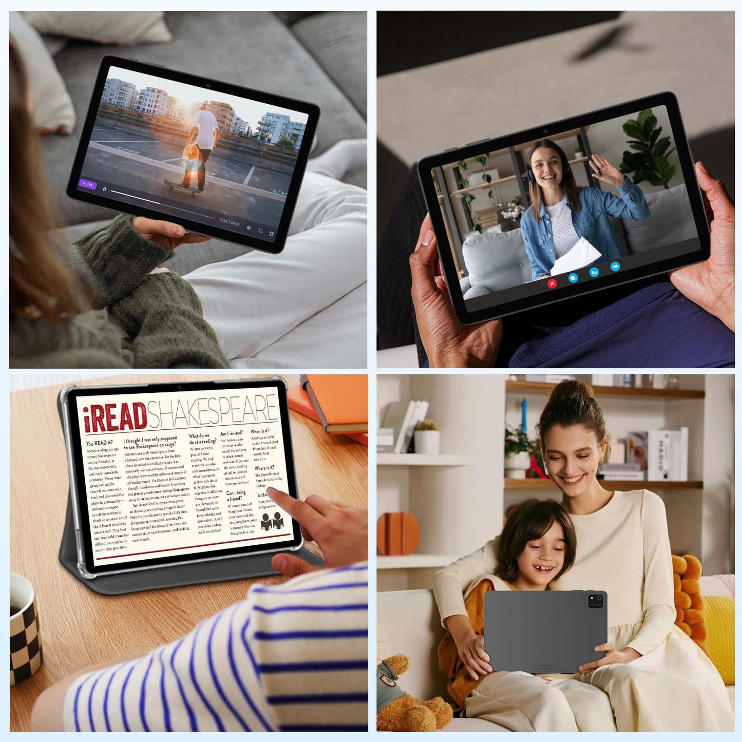 Android 15 Tablet, 10 inch Tablet with Octa-Core Processor, 12GB RAM 64GB ROM 2TB Expand, 1280x800 HD Touchscreen, GPS, WiFi 5, Dual Camera, BT5.0, 6000mAh, Widevine L1, Google Tablets (Black)