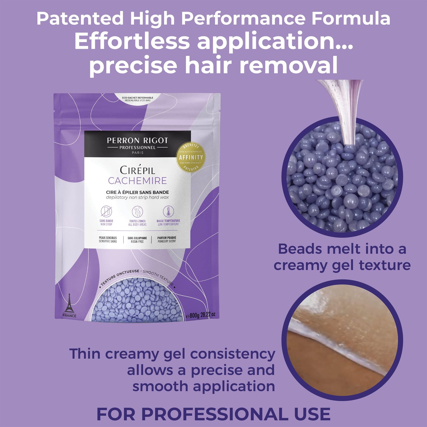 Cirepil - Cachemire - 800g / 28.22 oz Beads Bag - Dermatologist Tested, Allergen-Free - Perfect for Sensitive Skin, Intimate Areas or Beginners - Cashmere Wax Beads
