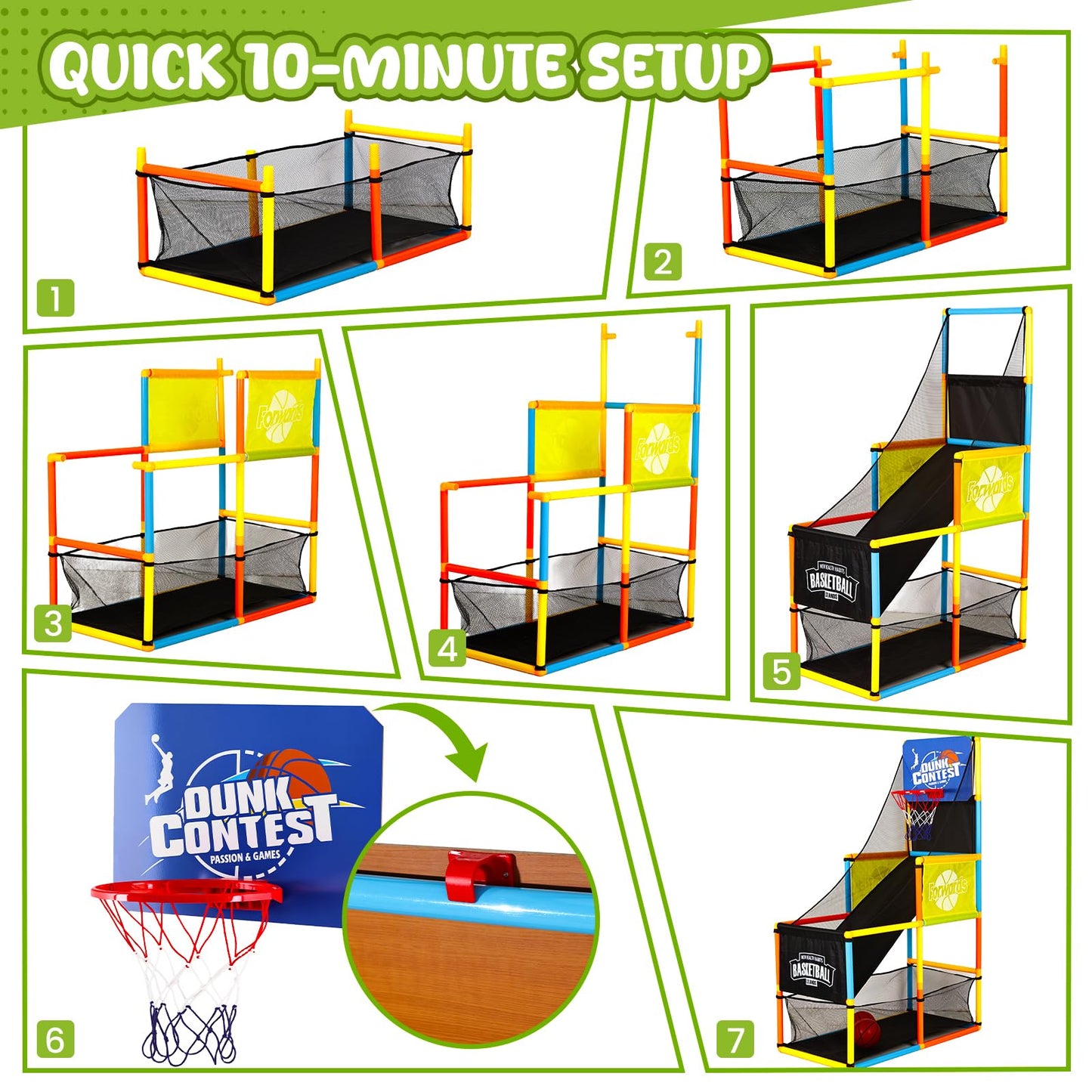 LovesTown Arcade Basketball Game Set with 4 Balls, Indoor Basketball Hoop for Kids 3 to 12 Years, Outdoor Sport Play Carnival Games Sport Toys Gifts for Boys Girls, Ideal for Competition, Toddler Toys