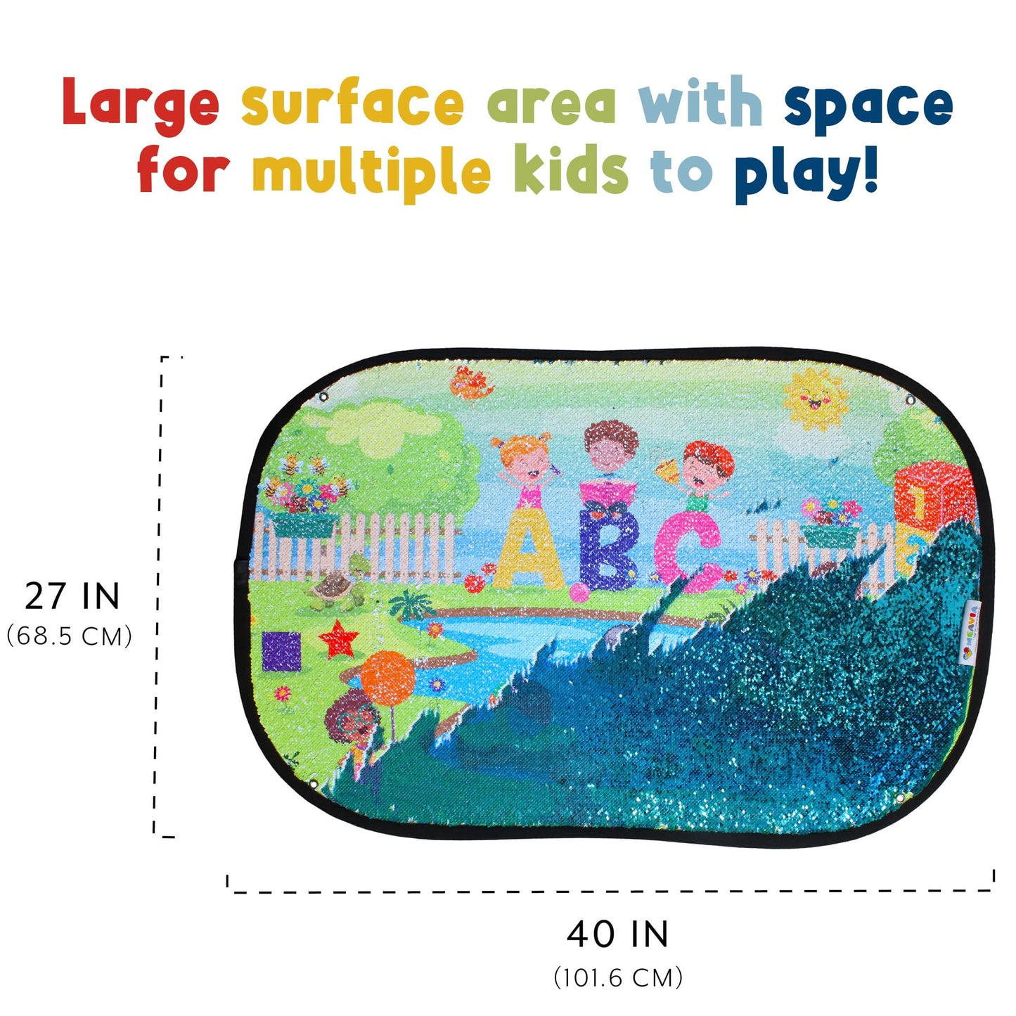 Meavia Reversible Sequins Wall Sensory Fun Toy Learning Discovery Version, Jumbo Size 40 x 27 Inches