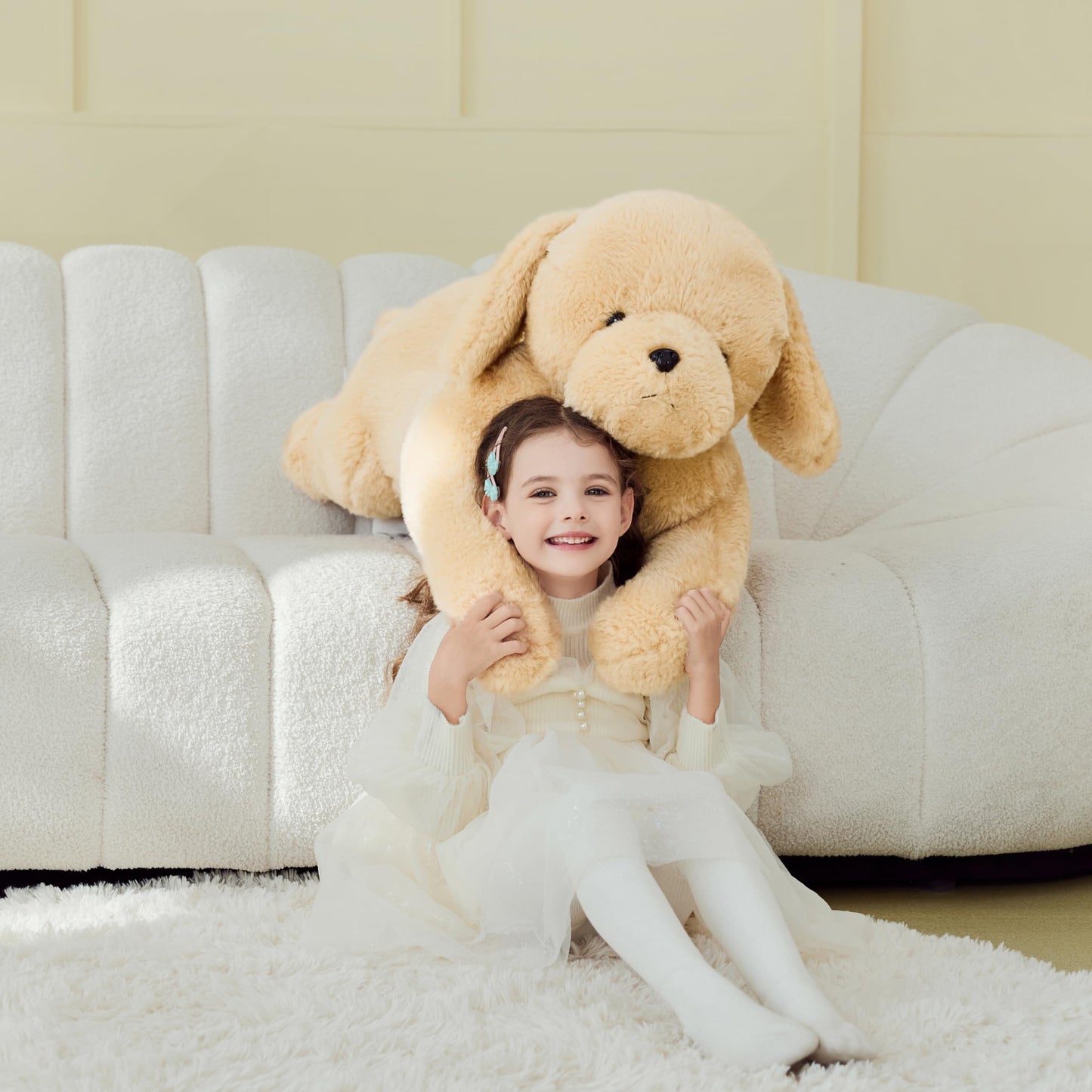 IKASA Giant Dog Labrador Stuffed Animal Plush Toy,Puppy Big Large Jumbo Soft Toys,30" Huge Size Cute Fluffy Plushy Oversized Plushie,Gifts for Kids