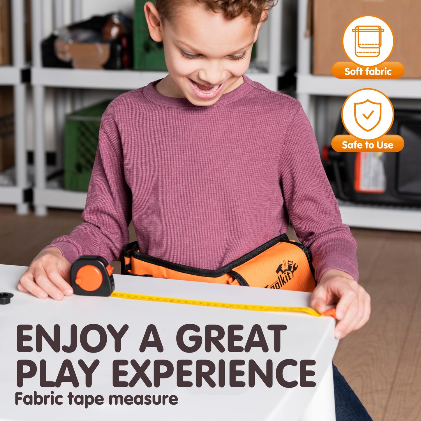 JOYIN 19Pcs Kids Tool Set, Construction Belt & Electronic Drill, Pretend Role Play Toddler Power Toy for Boys Girls, Easter Basket Stuffers Birthday Gifts Outdoor Preschool Ages 3 4 5 6 7 Years Old
