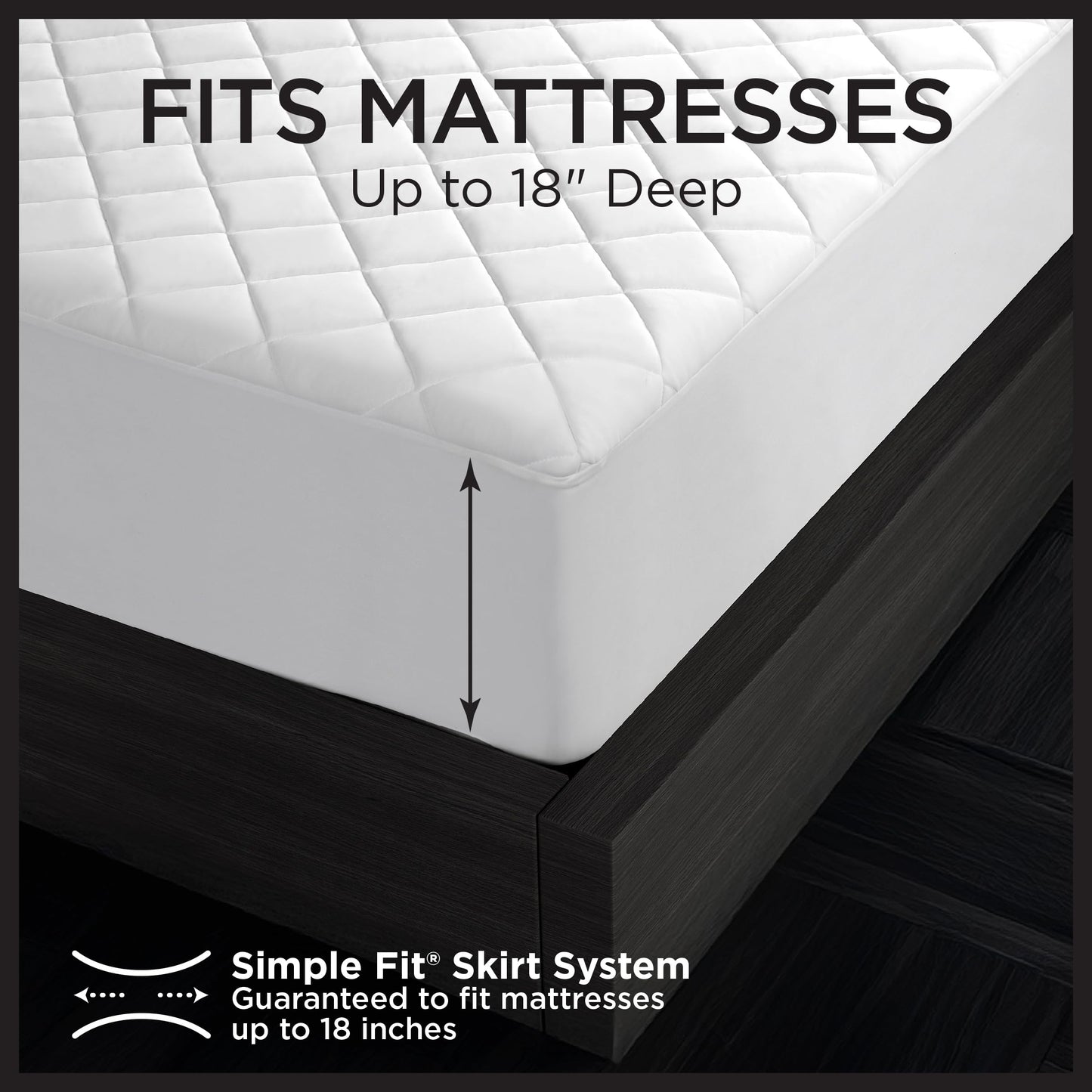 Protect-A-Bed Essential Mattress Pad King, 100% Waterproof, Dust Mite Barrier Mattress Pad, Breathable & Quiet, Antimicrobial, Fits 11"-18" Mattresses