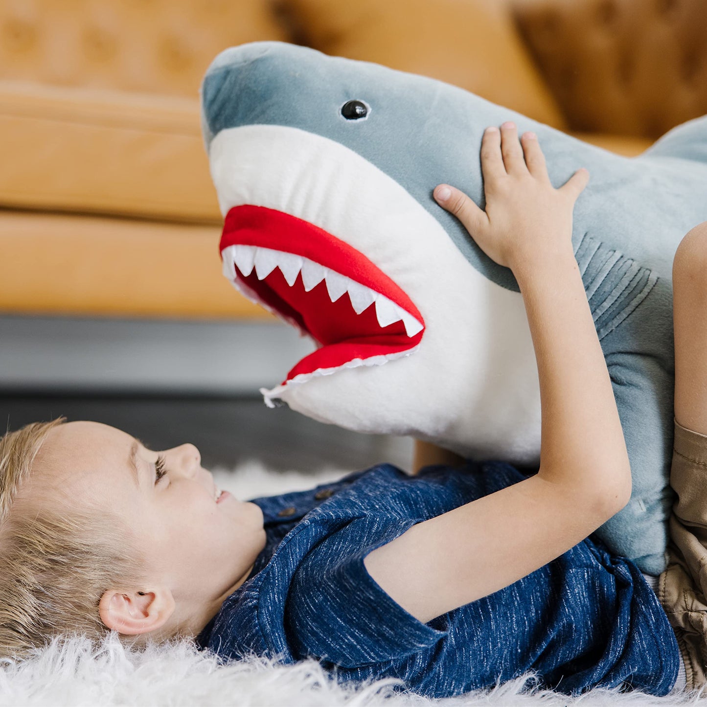 Melissa & Doug Giant Shark - Lifelike Stuffed Animal (Over 3 feet Long)