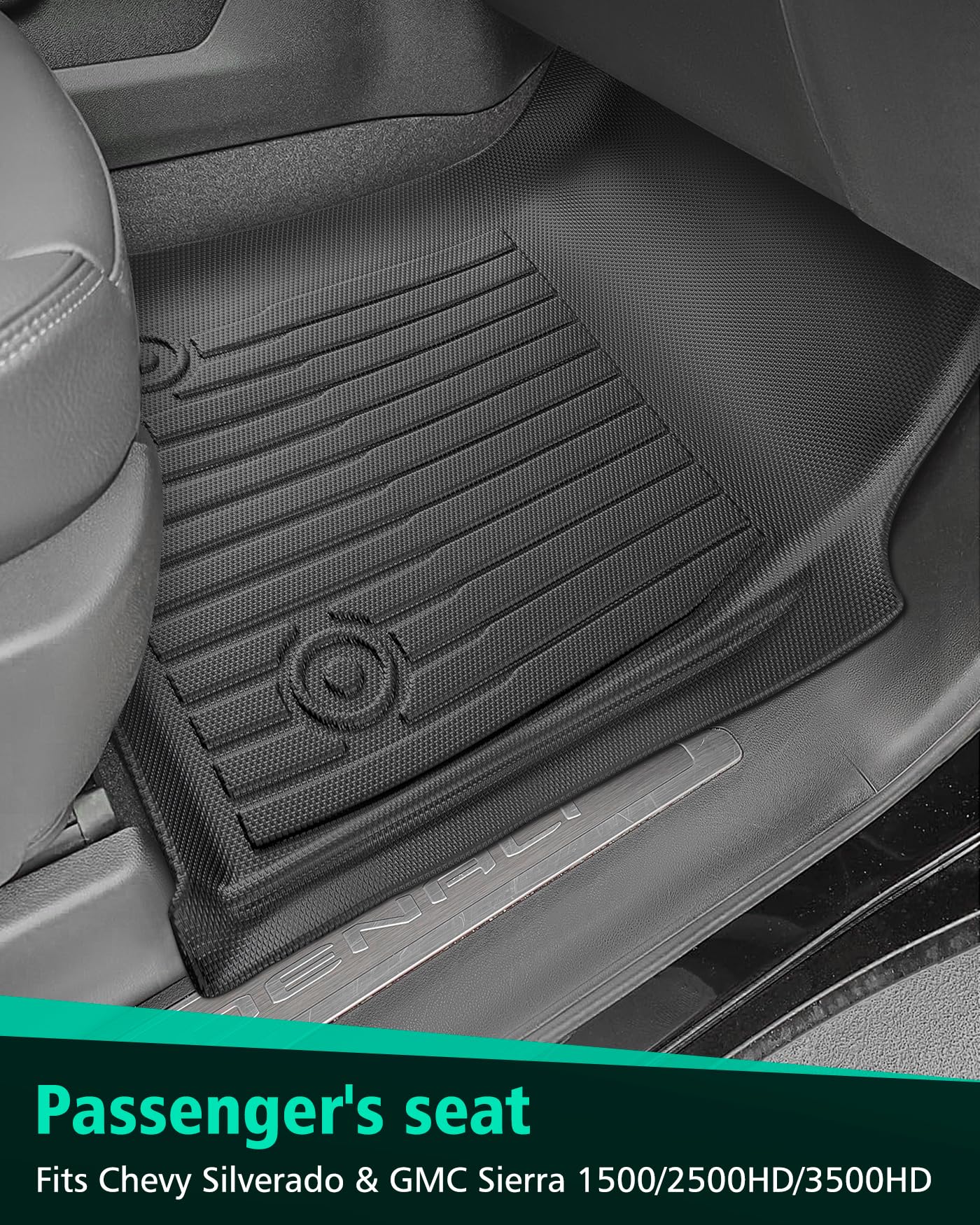 Floor Mats for Chevy Silverado Sierra: 2019-2026 1500 2500HD 3500HD Truck Front Liners,All Weather Car Accessories Double & Crew Cab Only Carpet for Chevrolet Silverado for GMC Sierra 2026 2025-2019