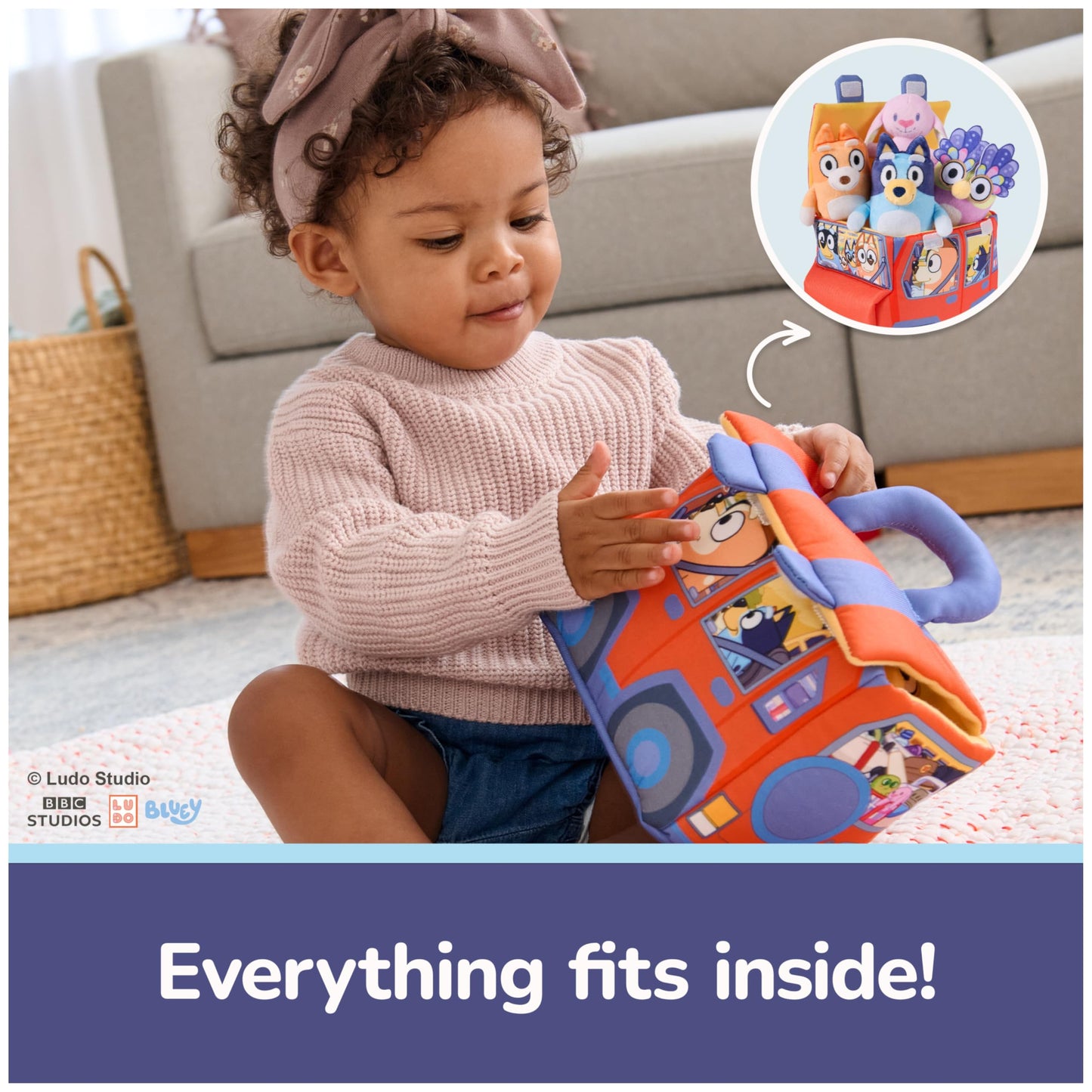GUND Bluey 5-Piece Plush Playset, Official Bluey Stuffed Animals and Sensory Toys for Babies and Toddlers, 7”