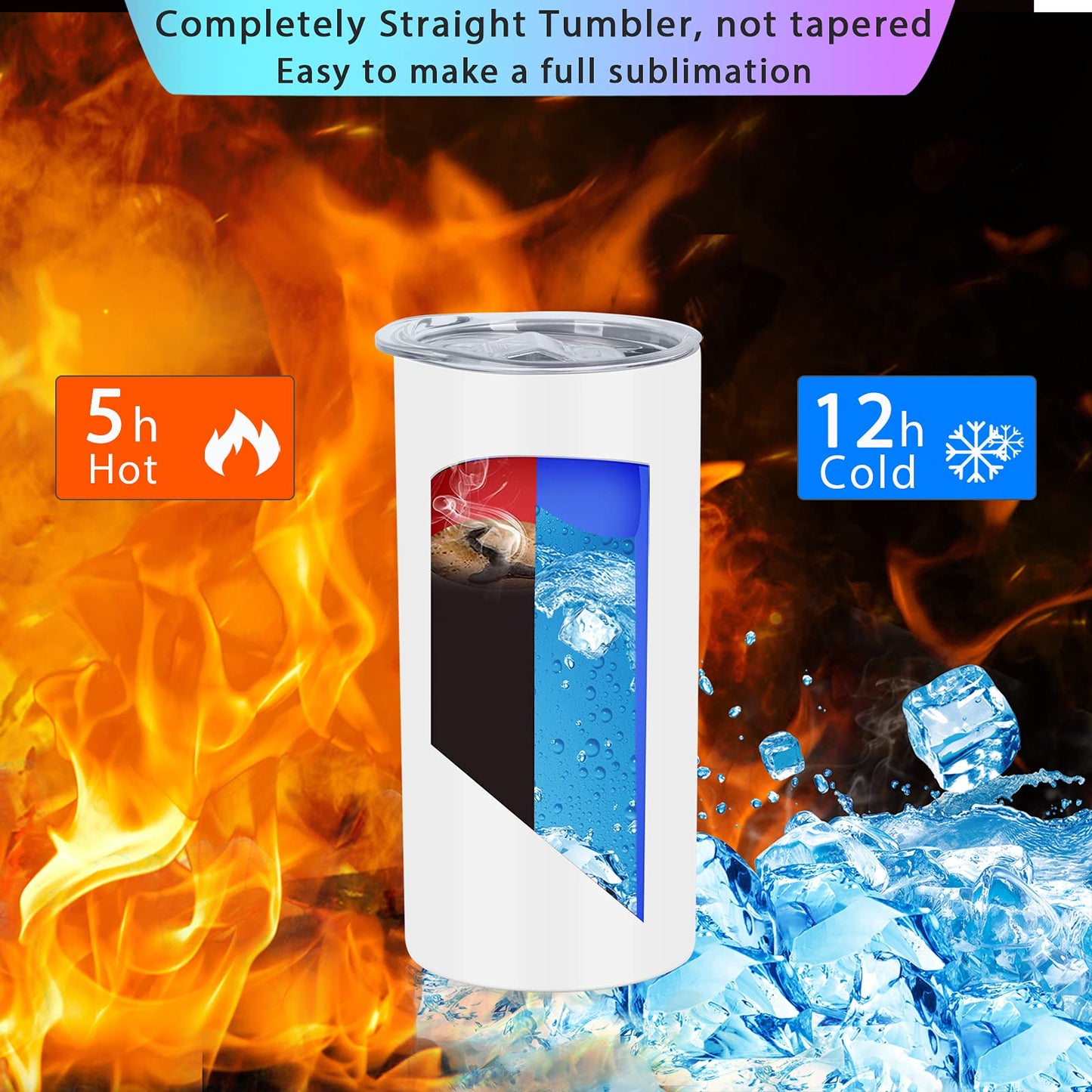 Wzaytia 15 Oz Sublimation Tumblers Blank (12 Pack), Skinny Straight Kids Sublimation Tumblers Bulk, Individually Gift Boxed,