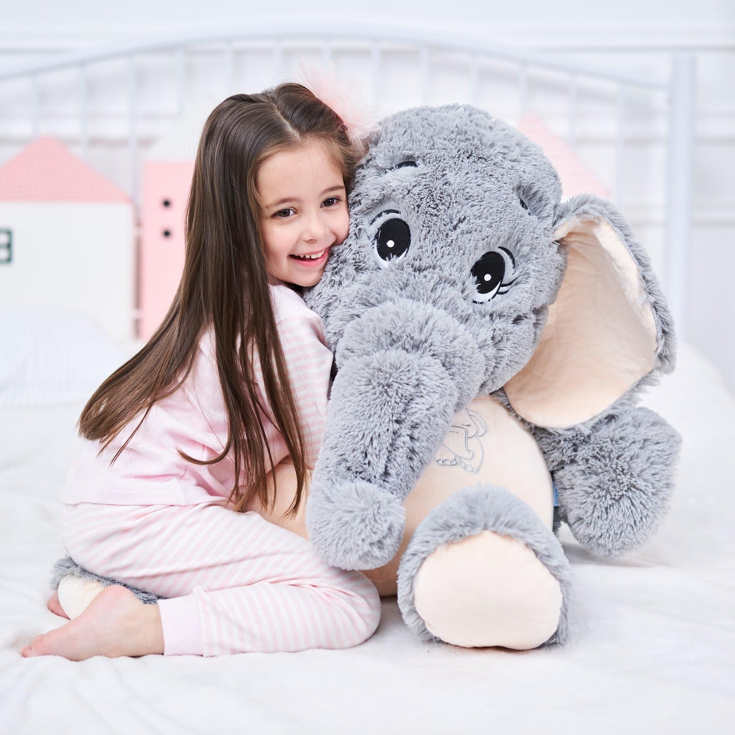 IKASA Giant Elephant Stuffed Animal Plush Toys Gifts Gray (Gray, 39 inches)