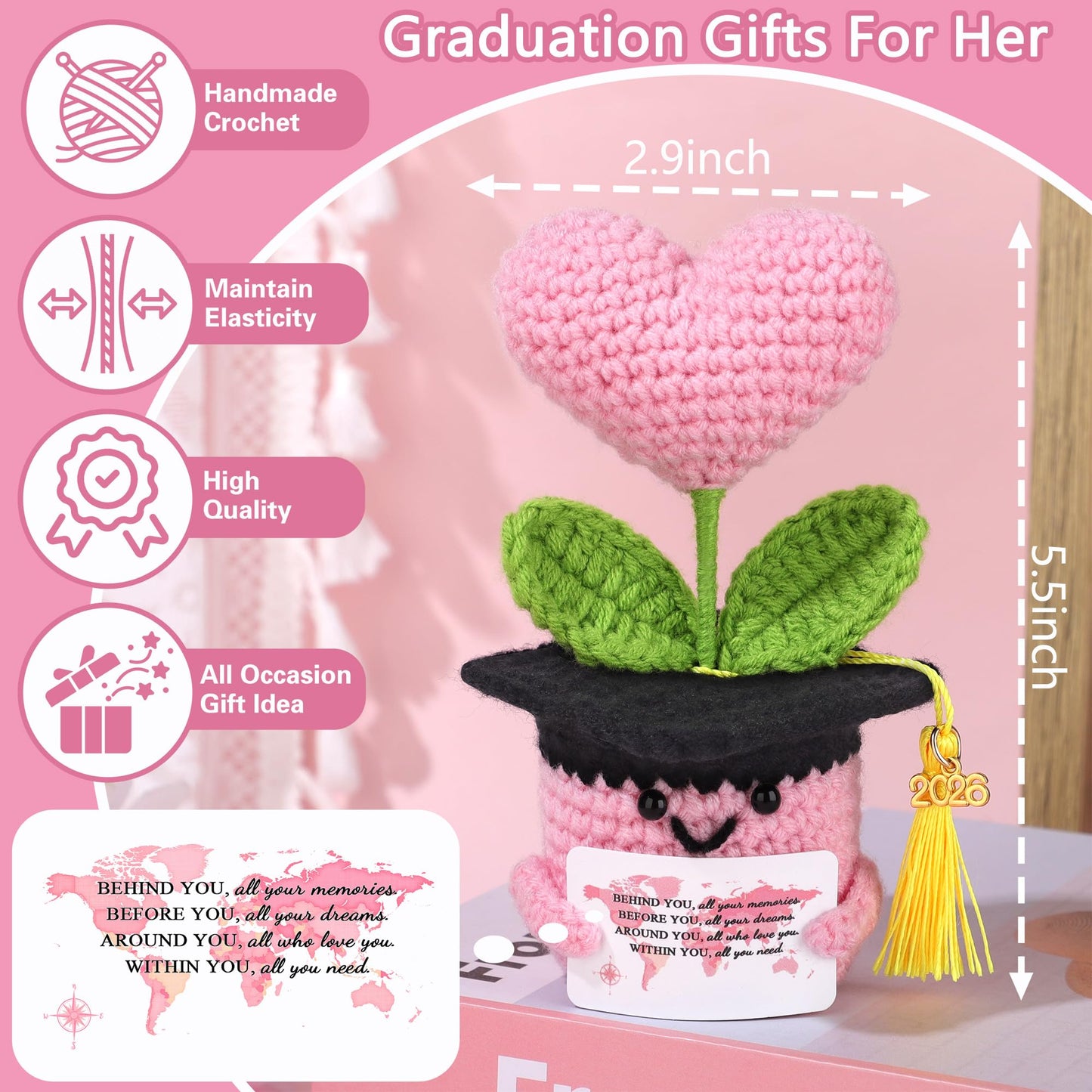 GQDECOR 2026 Graduation Gifts for Women Her, High School College Class of 2026 Graduation Gifts for Women Her Basket Set of 7