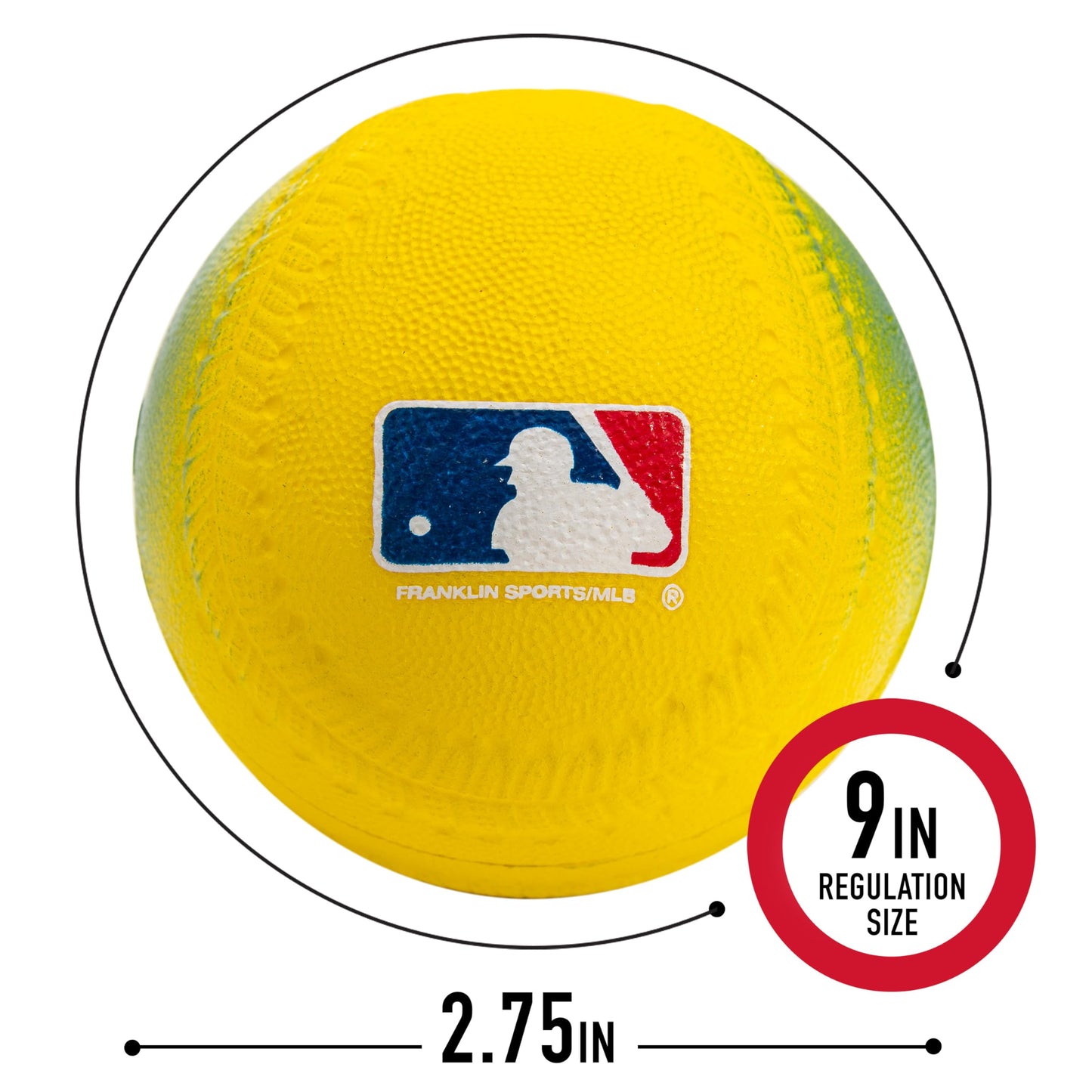 Franklin Sports Team MLB 3Pack Foam Baseballs-Gradient