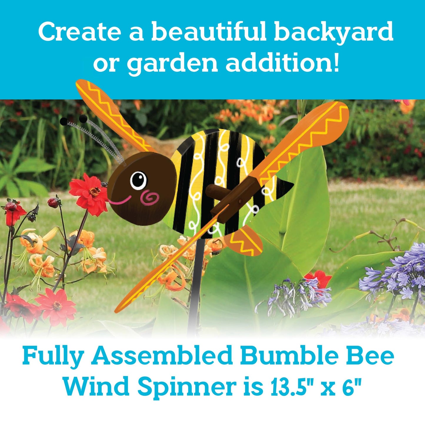 MindWare Make Your Own Bumble Bee Wind Spinner Wood Craft Kit - Build & Decorate for Ages 8 & Up