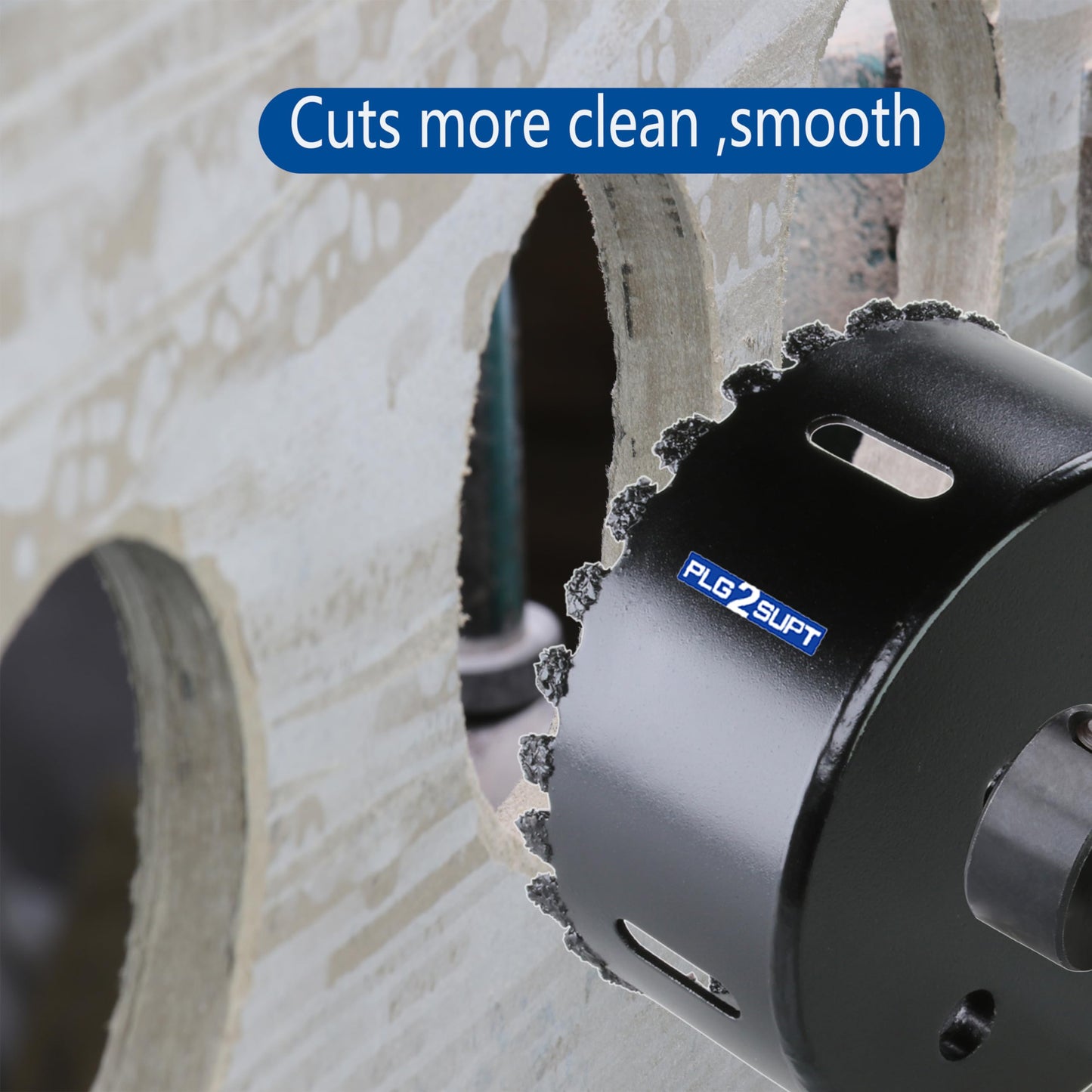 PLG2SUPT 6 inch Carbide Grit Hole Saw Cutter for Hardy Plank Air Brick Stucco Drywall Fiber Cement siding Backer Board Plasterboard